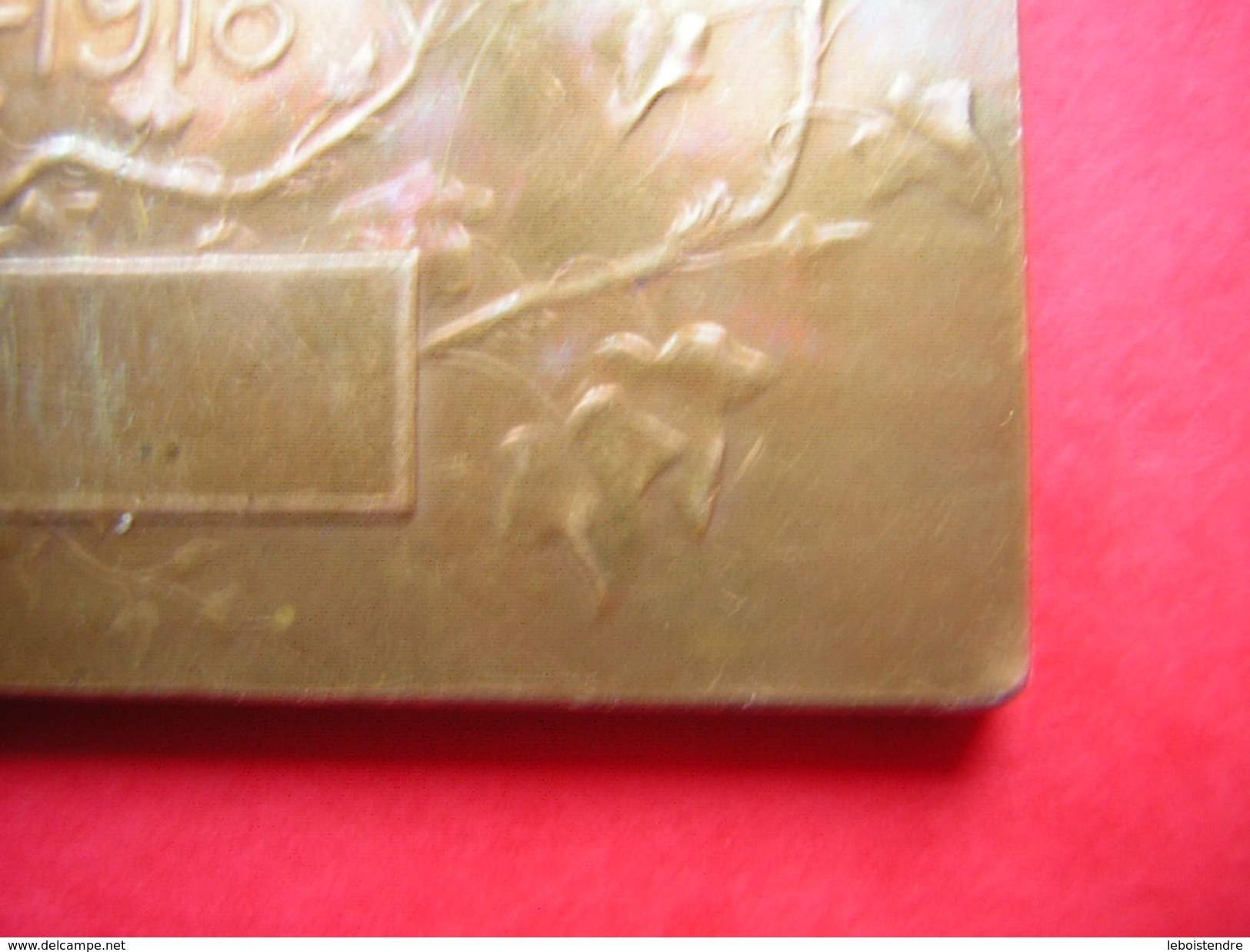 Plaque Médaille En Bronze La France Reconnaissante 1914-1918 Stern Paris 7 X 5.3 Cm Poids 99 Grammes - France