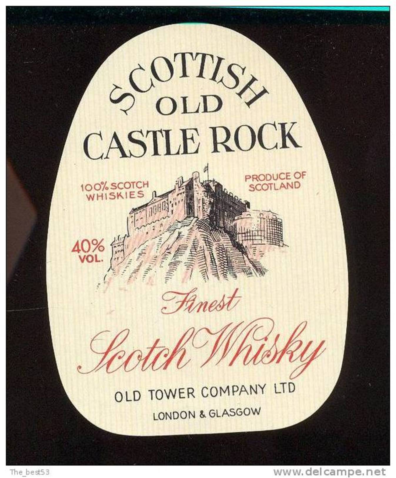 Etiquette Scotch  Whisky    -  Castle Rock  -  Ecosse - Whisky