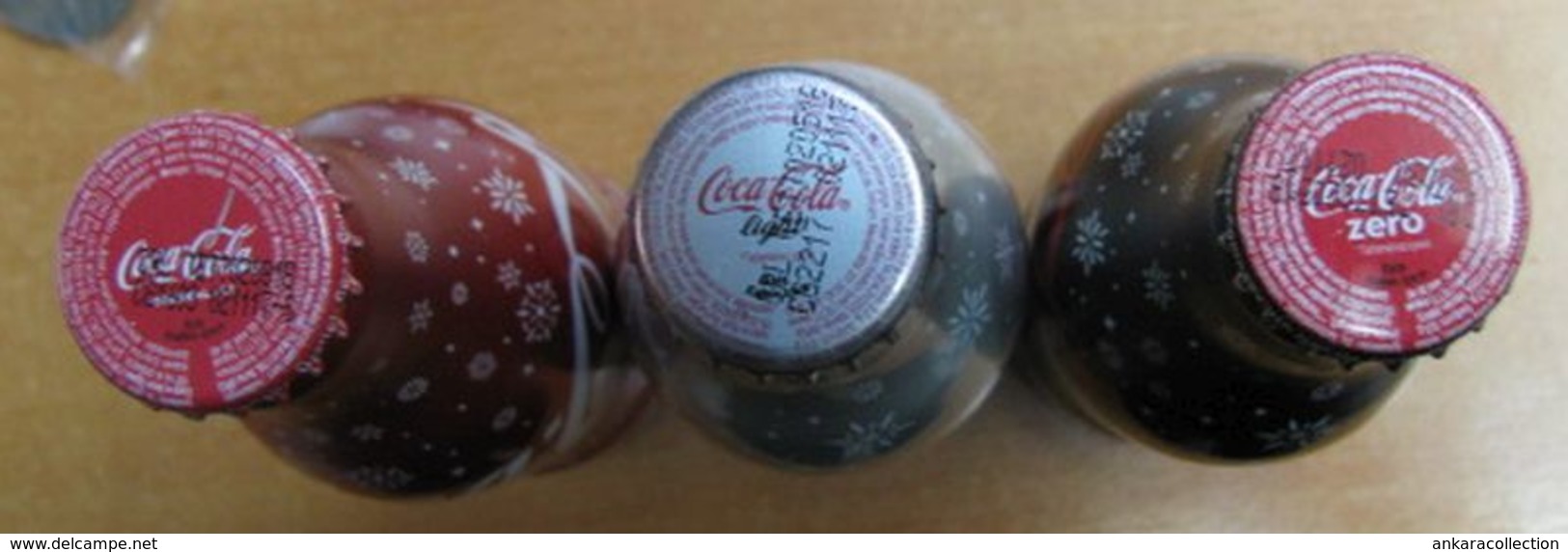 AC - COCA COLA SNOWING ILLUSTRATED 2017 - 2018 NEW YEAR ALUMINUM EMPTY BOTTLES & CROWN CAPS FROM TURKEY - Botellas