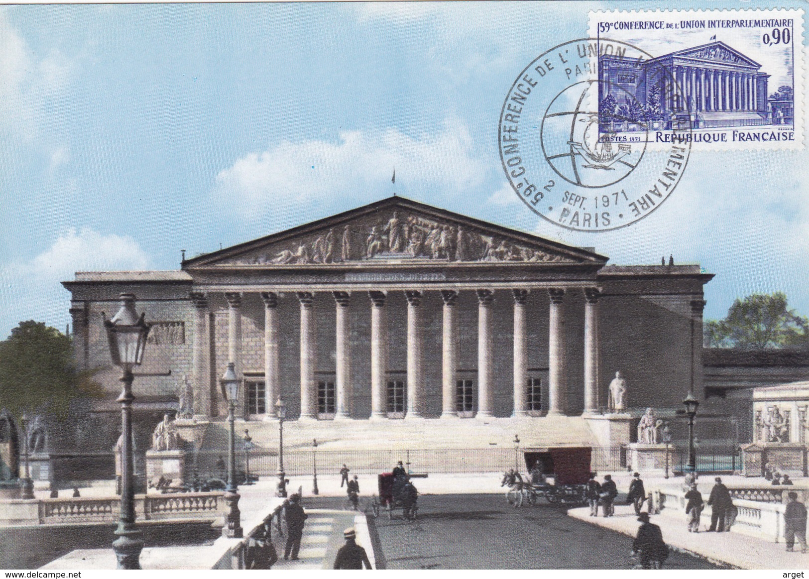 Carte-Maximum FRANCE N° Yvert 1688 (PALAIS BOURBON) Obl Sp Ill Conférence - 1970-1979