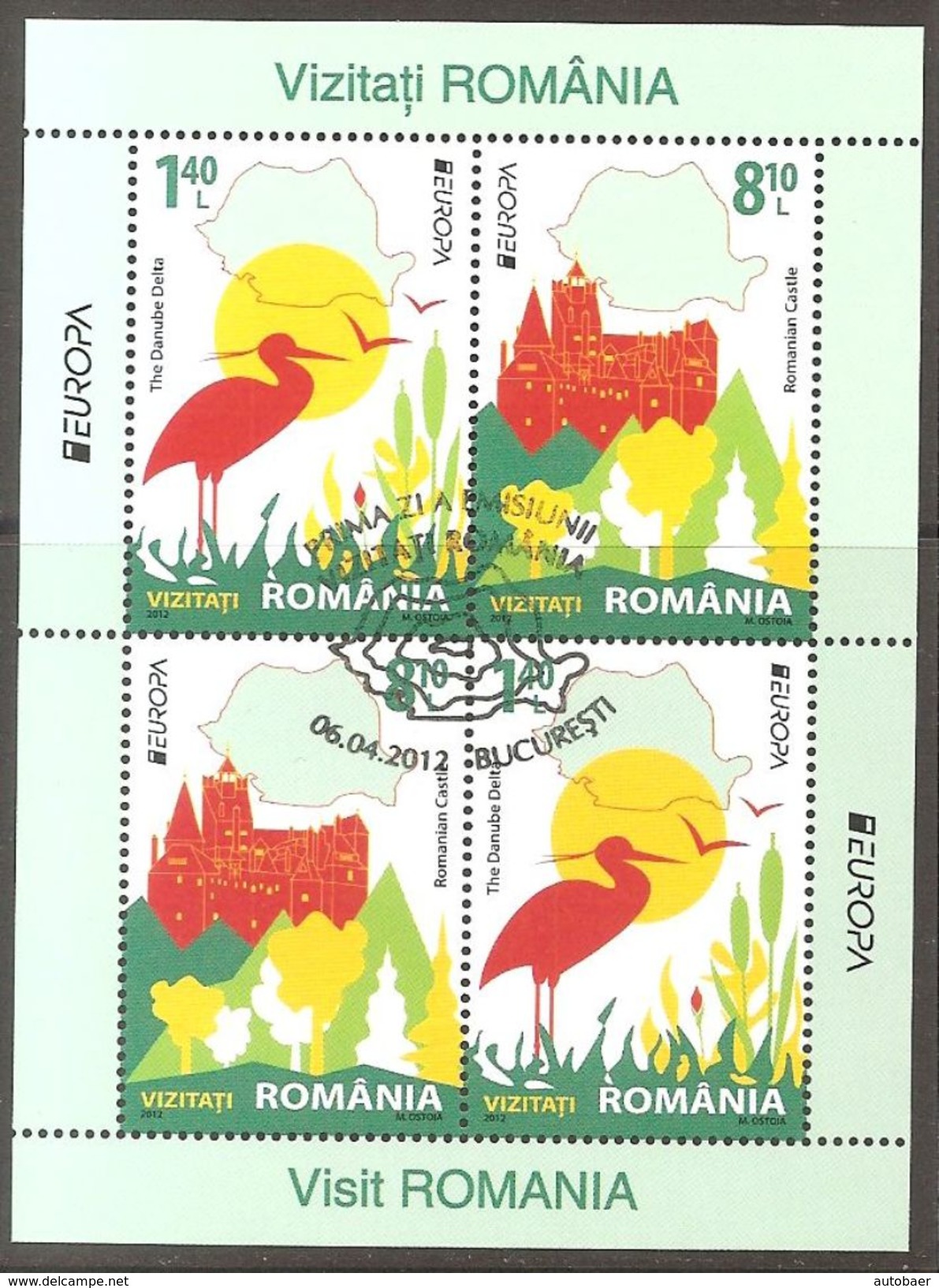 Romania Rumänien 2012 Europa Cept Michel Bl. 529 I+II (6617-18) Used Oblitéré Gestempelt Cancelled Oo - 2012