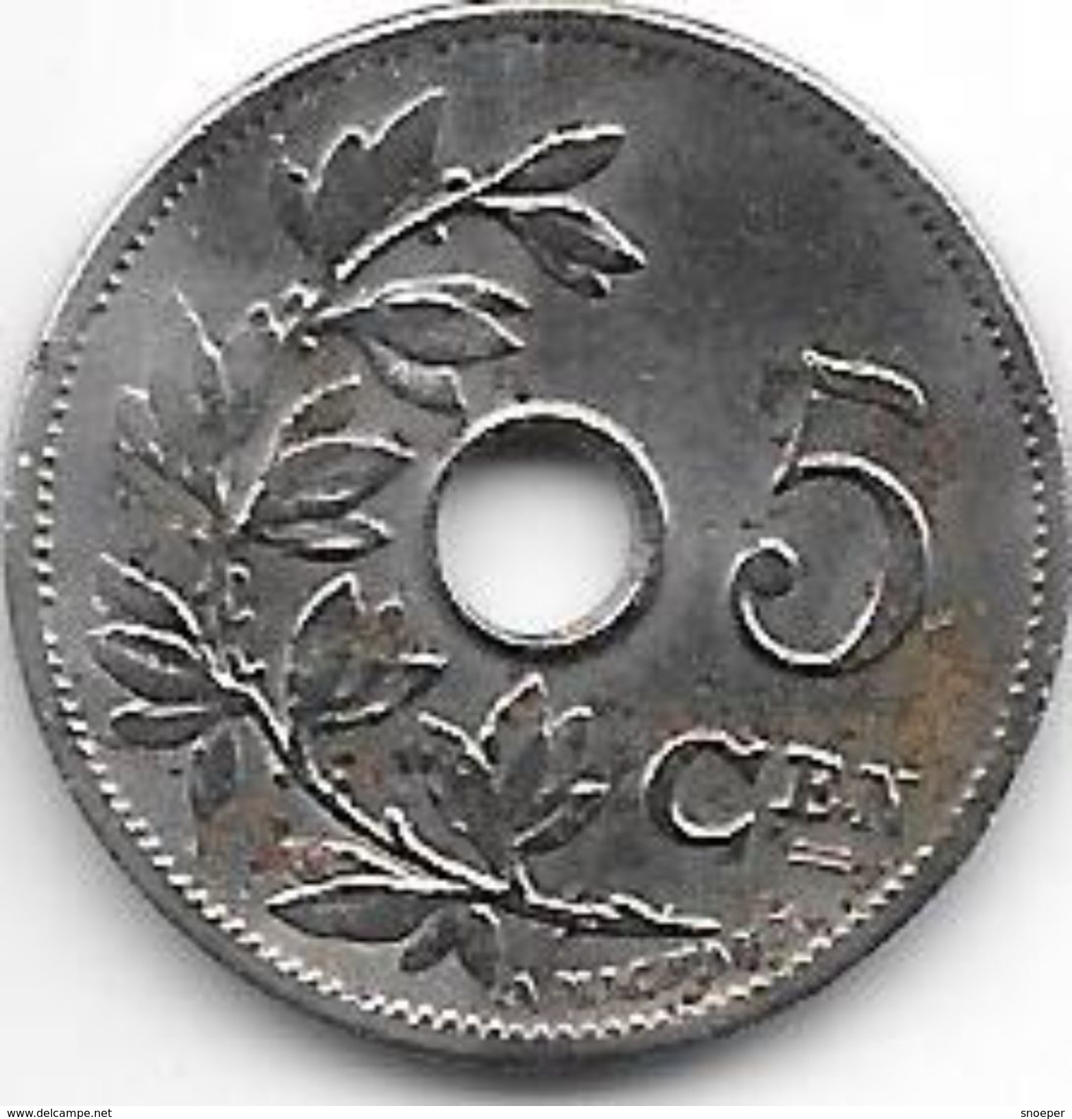 Belguim 5 Centimes 1905 DUTCH  Vf+ - 5 Centimes