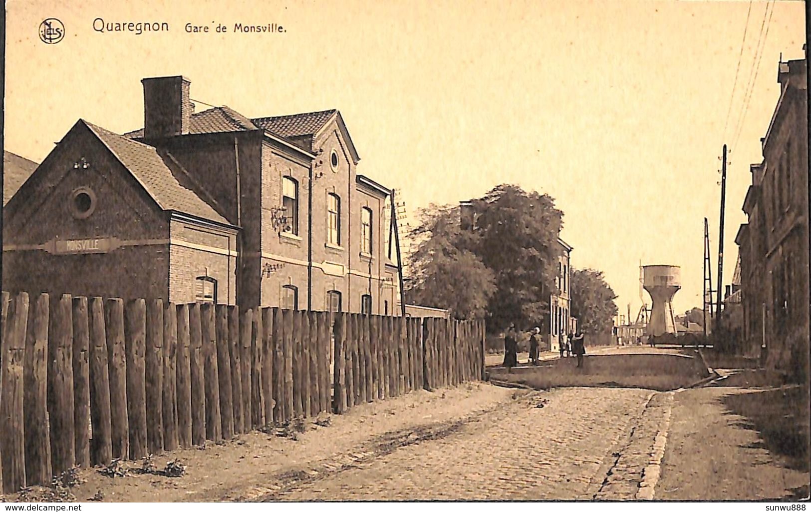 Quaregnon - Gare De Monsville (animée, Château D'Eau, Rare, Edit H. Zéphir) - Quaregnon