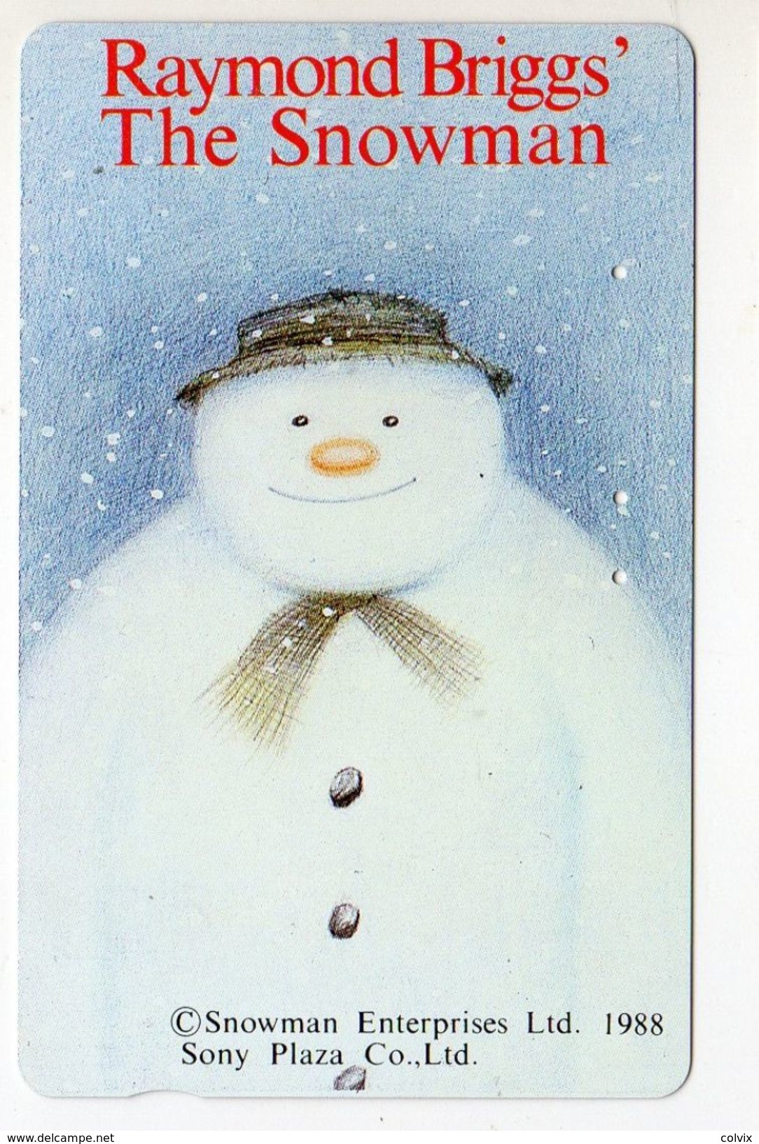 JAPON TELECARTE NOEL SNOWMAN Bonhomme De Neige - Noel