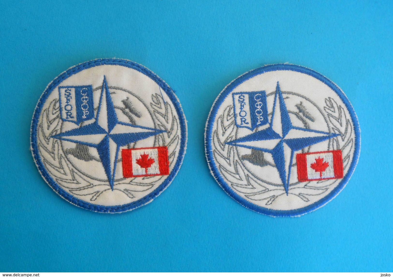 SFOR - United Nations Peacekeeping Mission In Bosnia * CANADA ARMY Official Patch - Two Models * UN Forces Armee Ecusson - Patches