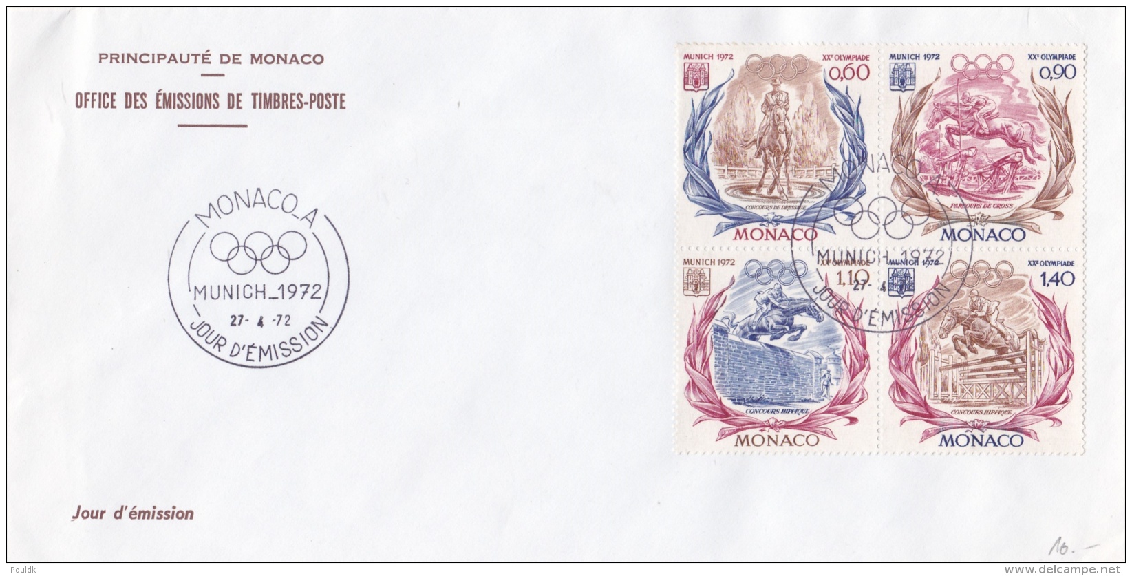 Monaco FDC 1972 München Olympic Games (LAR7-12) - Sommer 1972: München