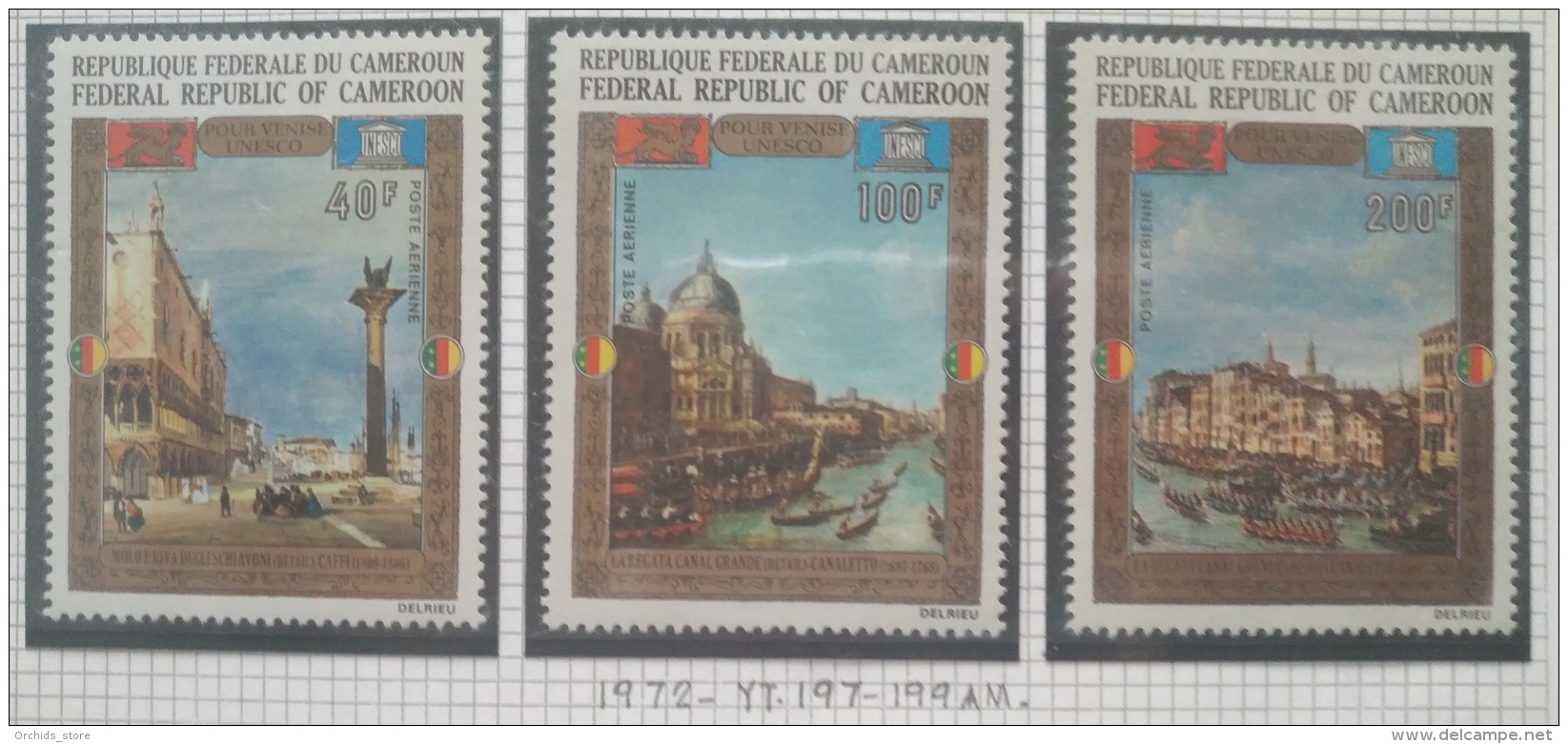 P7 Paintings - Cameroon 1972 Yv. 197-199AM Complete Set 3v. MNH - UNESCO "Save Venice" Campaign - Cameroon (1960-...)