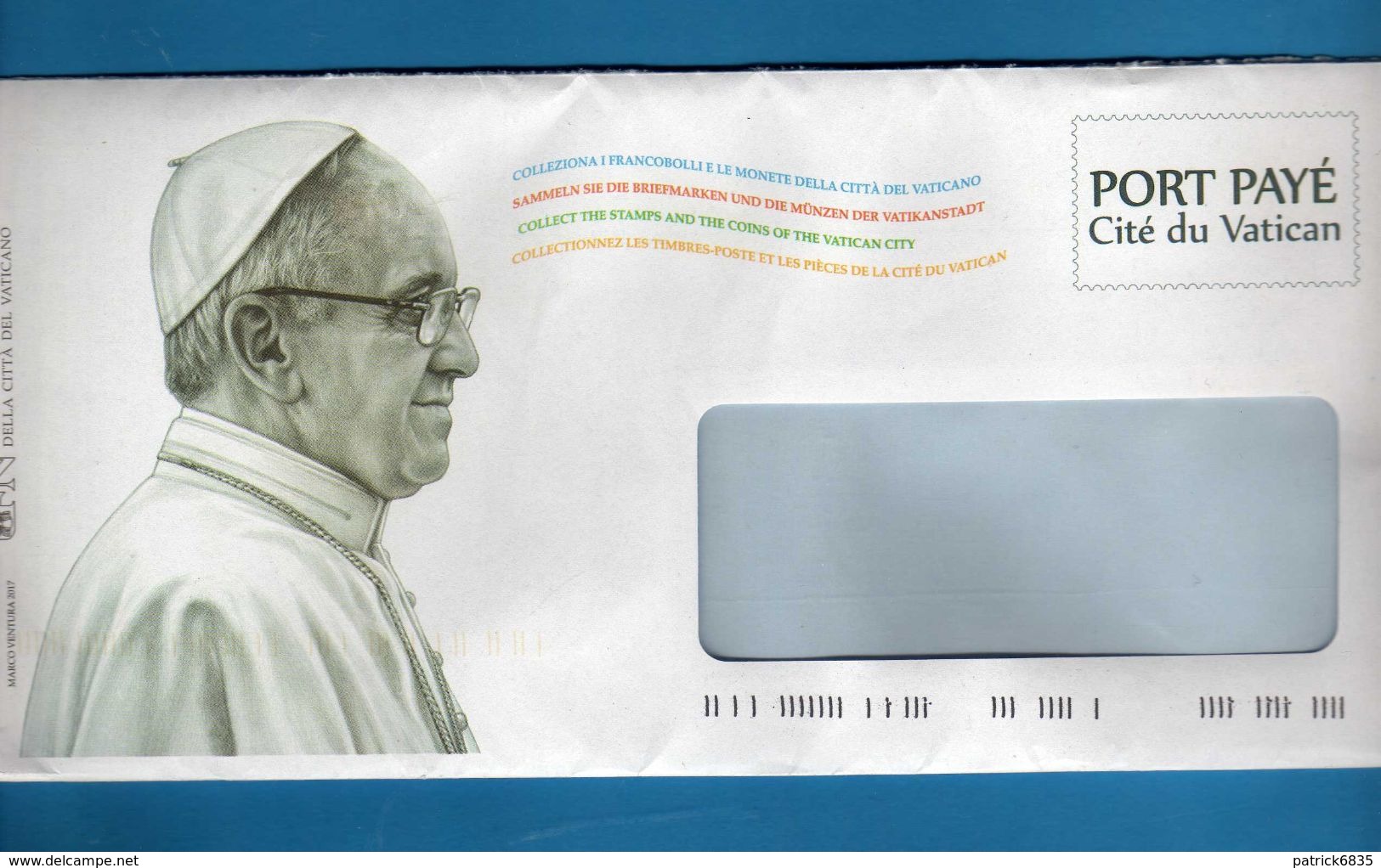 Vaticano °-2017 -  Busta Di Papa Francesco . Port Payé.  Vedi Descrizione. - Cartas & Documentos