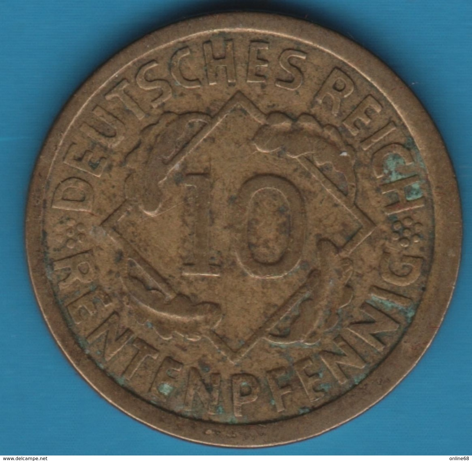 DEUTSCHES REICH 10 RENTENPFENNIG 1924 G - 10 Rentenpfennig & 10 Reichspfennig