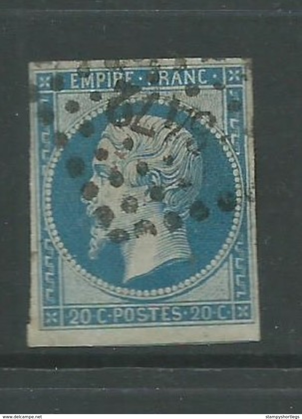 France 1853 Napoleon 20 Cents Blue - 1853-1860 Napoleon III