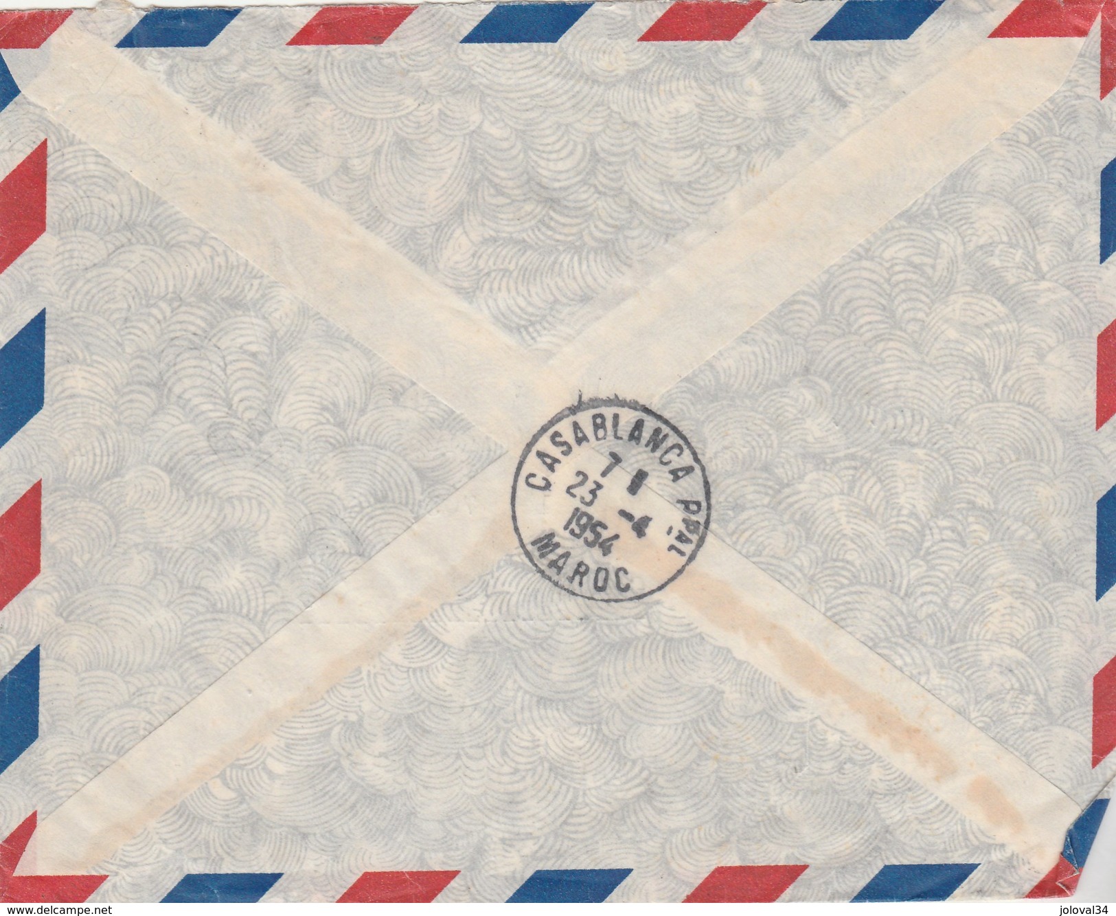 Pays Bas Lettre Recommandée Entête Bolomey ROTTERDAM 1954 Pour  Casablanca Maroc - Timbre 25c Déchiré - Postal History