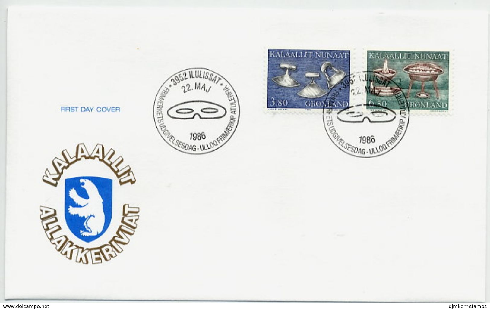 GREENLAND 1986 Cultural Artefacts I On FDC. Michel 165-66 - FDC