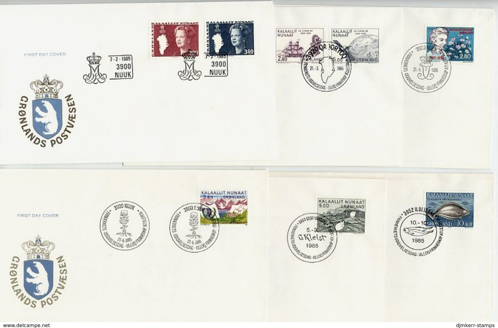 GREENLAND 1985 Complete Issues On FDC. Michel 155-62 - FDC