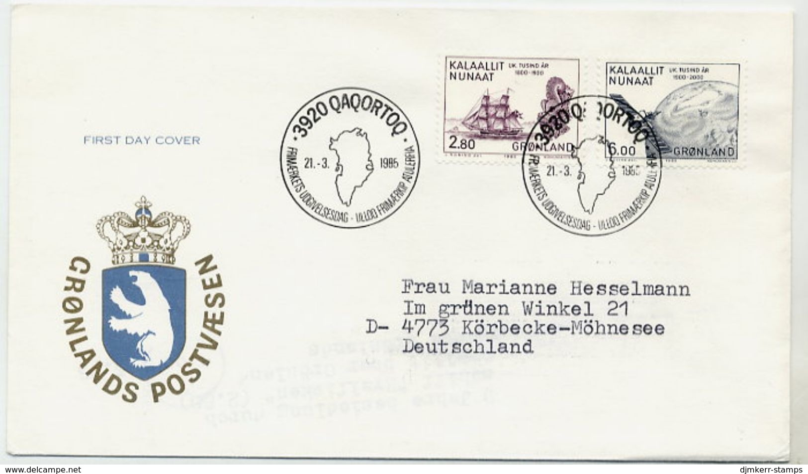 GREENLAND 1985 Millenary Of Settlement  On FDC. Michel 157-58 - FDC