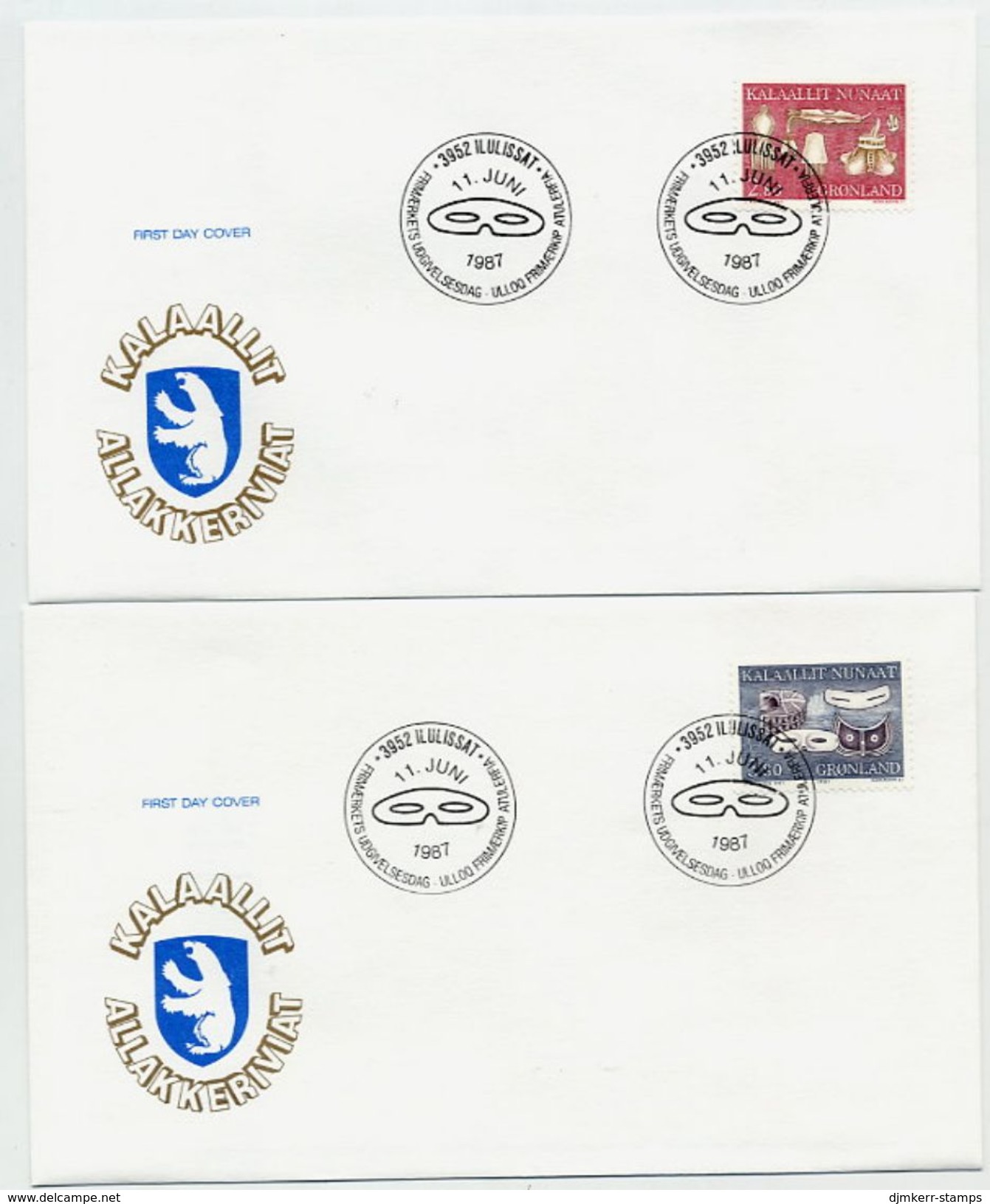 GREENLAND 1987 Cultural Artefacts II On FDC  Michel 174-75 - FDC