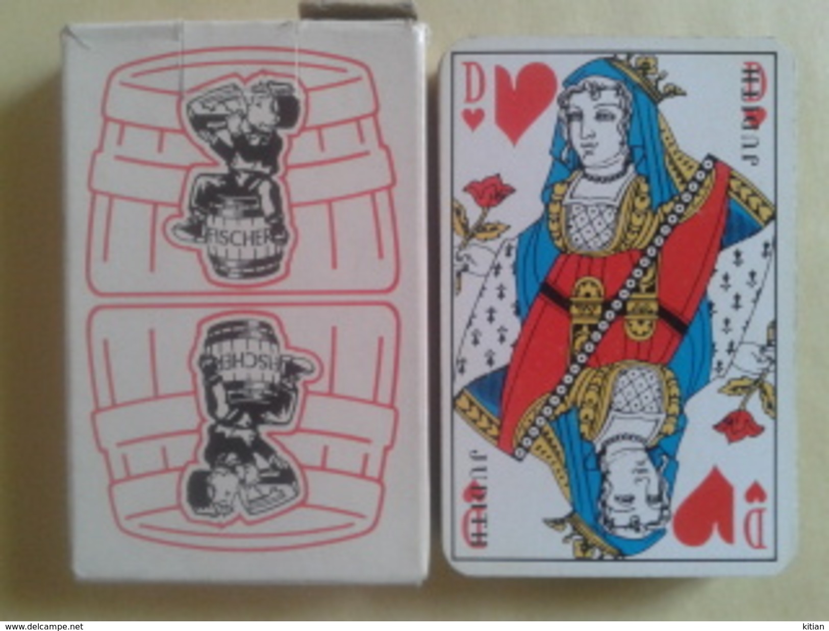 FISHER (bière). Jeu Usagé De 32 Cartes Dans Sa Boite Carton - Playing Cards (classic)