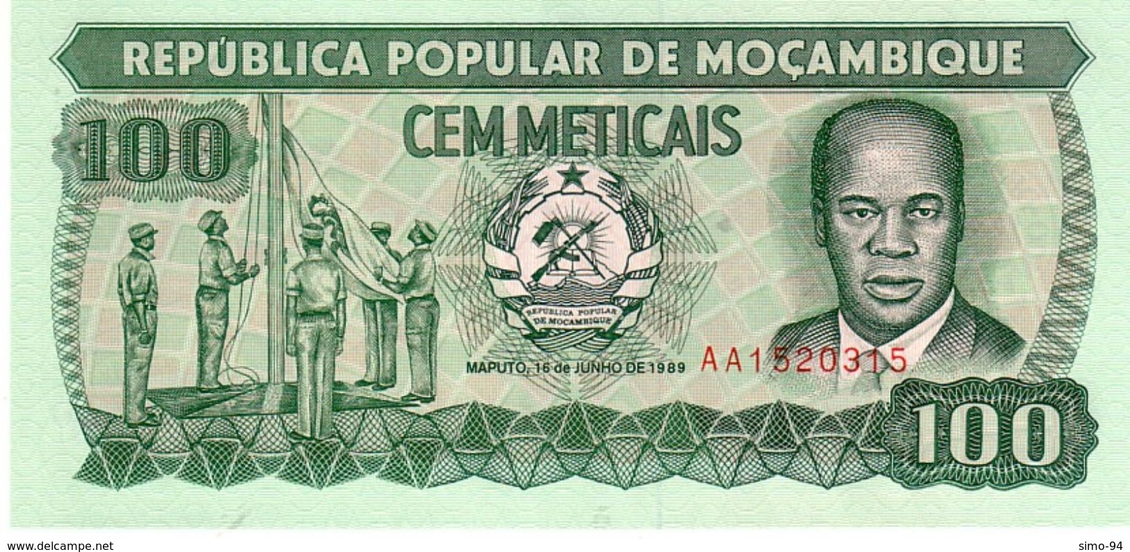 Mozambique P.130c 100 Meticias 1989 Unc - Mozambico