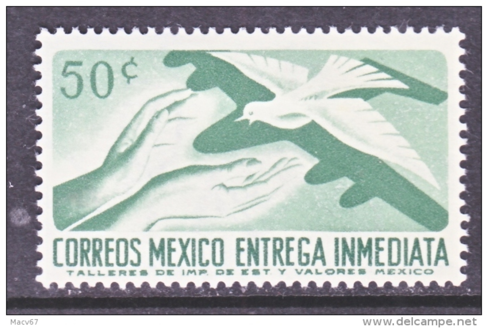 Mexico  E 20   *   FAUNA  DOVE  Wmk. 350   1964 Issue - Mexico