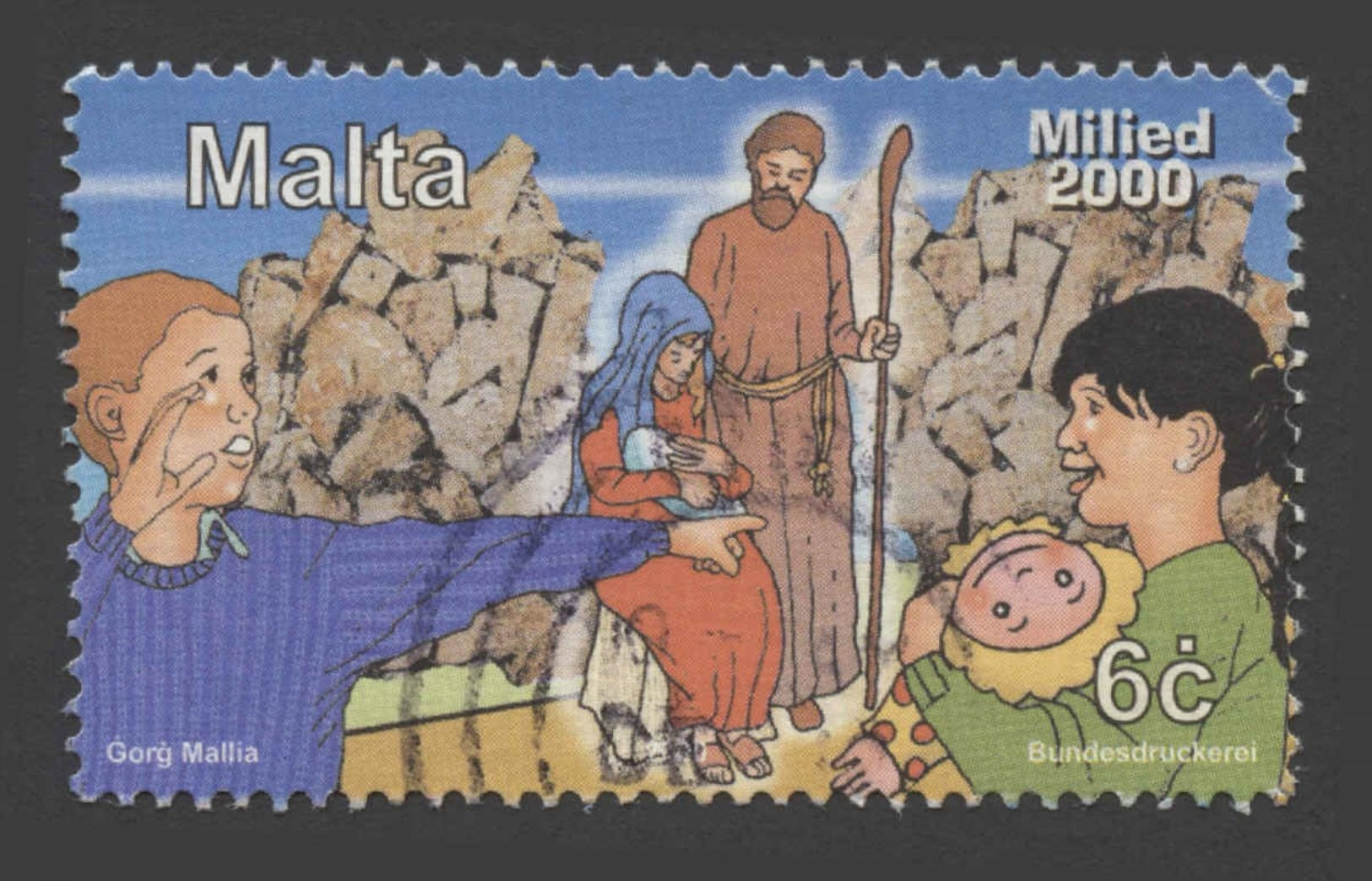 Malta Scott #1032, 6¢ Multicolored (2000) Christmas Issue, Used - Malta