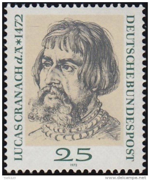 GERMANY - Scott #1091 Lucas Cranach, Painter And Lithographic Artist / Mint NH Stamp - Unused Stamps