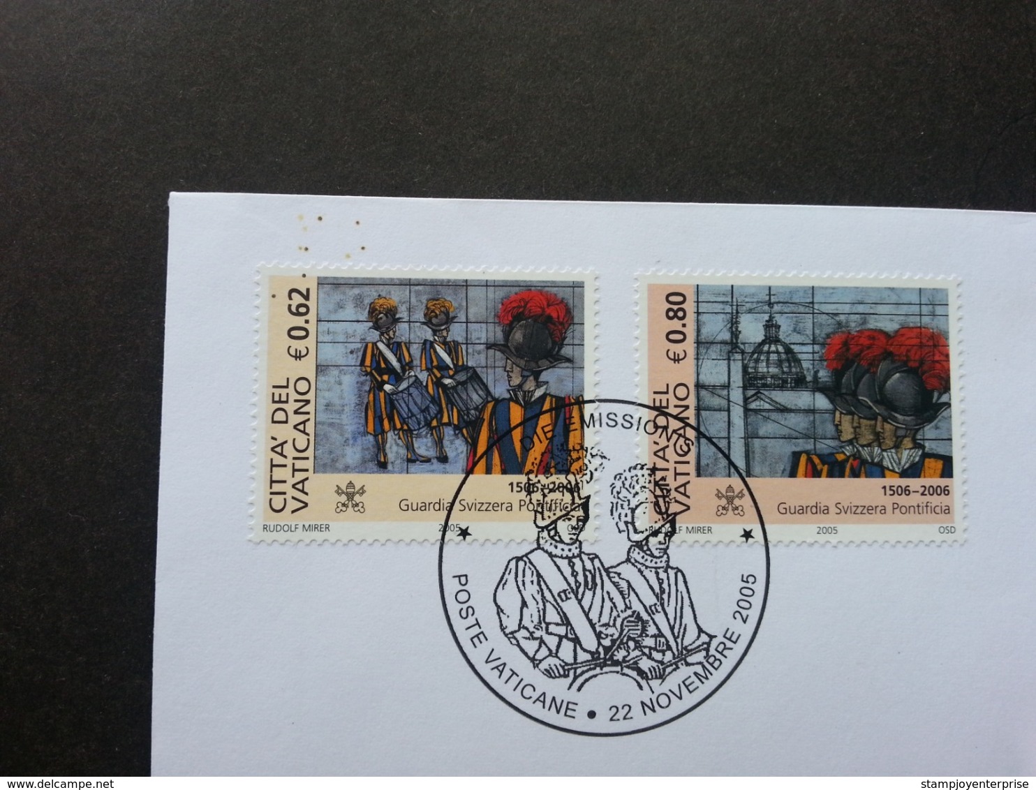 Vatican - Switzerland Joint Issue 500th Anniversary Of Swiss Papal Guard 2005 (joint FDC) *dual PMK *see Scan - Storia Postale