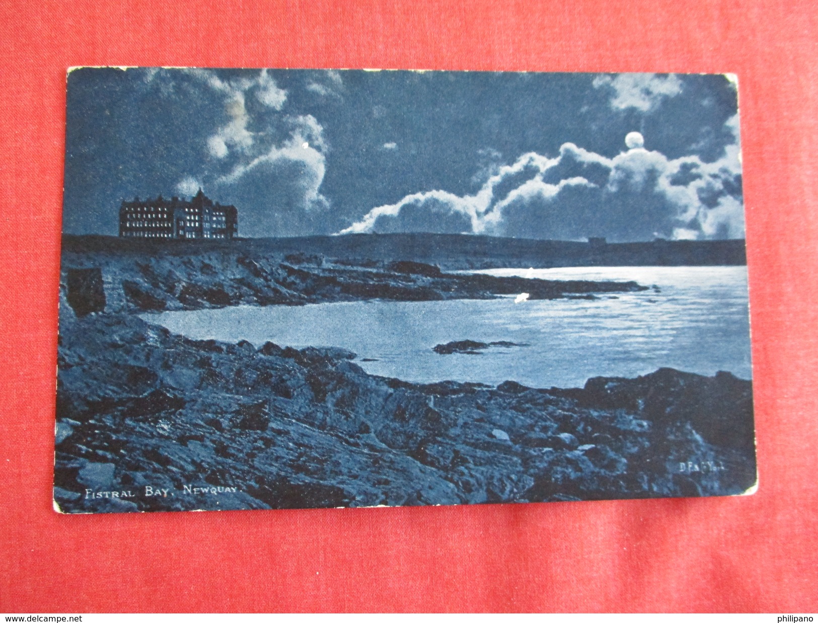 England > Cornwall/ Scilly Isles > Newquay Fistral Bay Night View Has Stamp & Cancel====   ======  =ref 2773 - Newquay