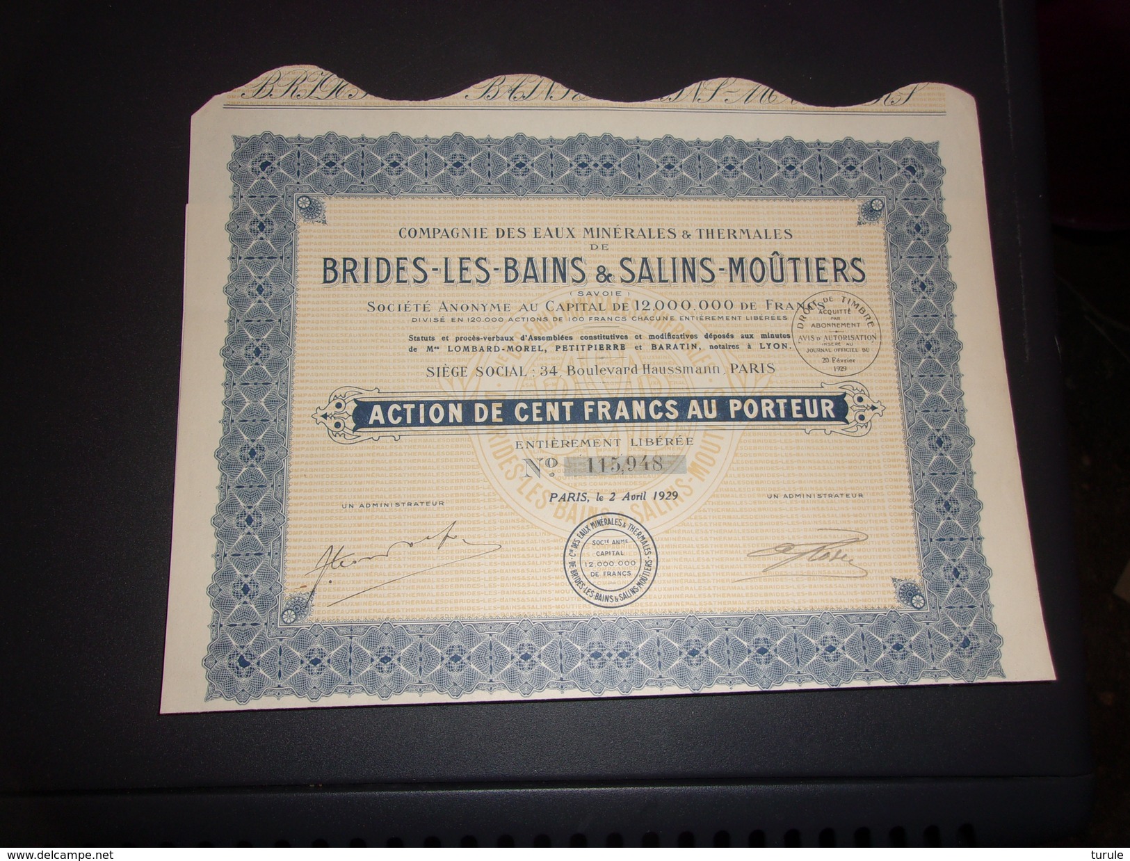 BRIDES LES BAINS & SALINS MOUTIERS Eaux Minerales Et Thermales (1929) - Other & Unclassified