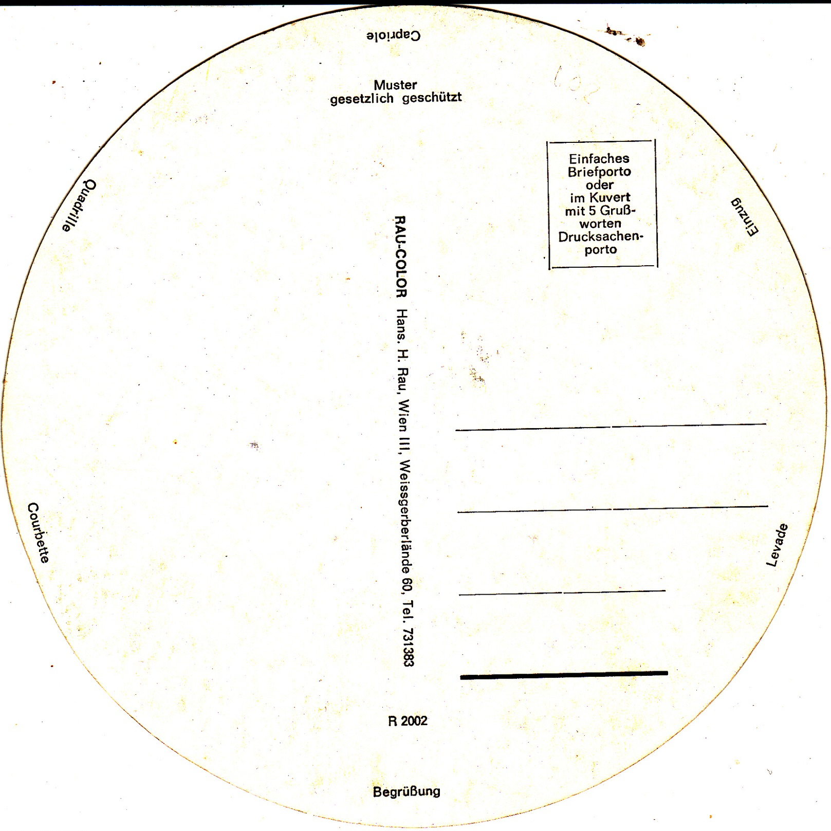 Big Round Postcard Of Spanische Hofreitschule,Wien,Vienna, Austria,L42. - Other & Unclassified