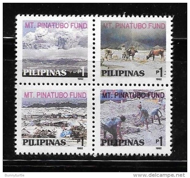 Philippines 1992 Mt Pinatubo Fund Block Of 4 MNH - Philippines