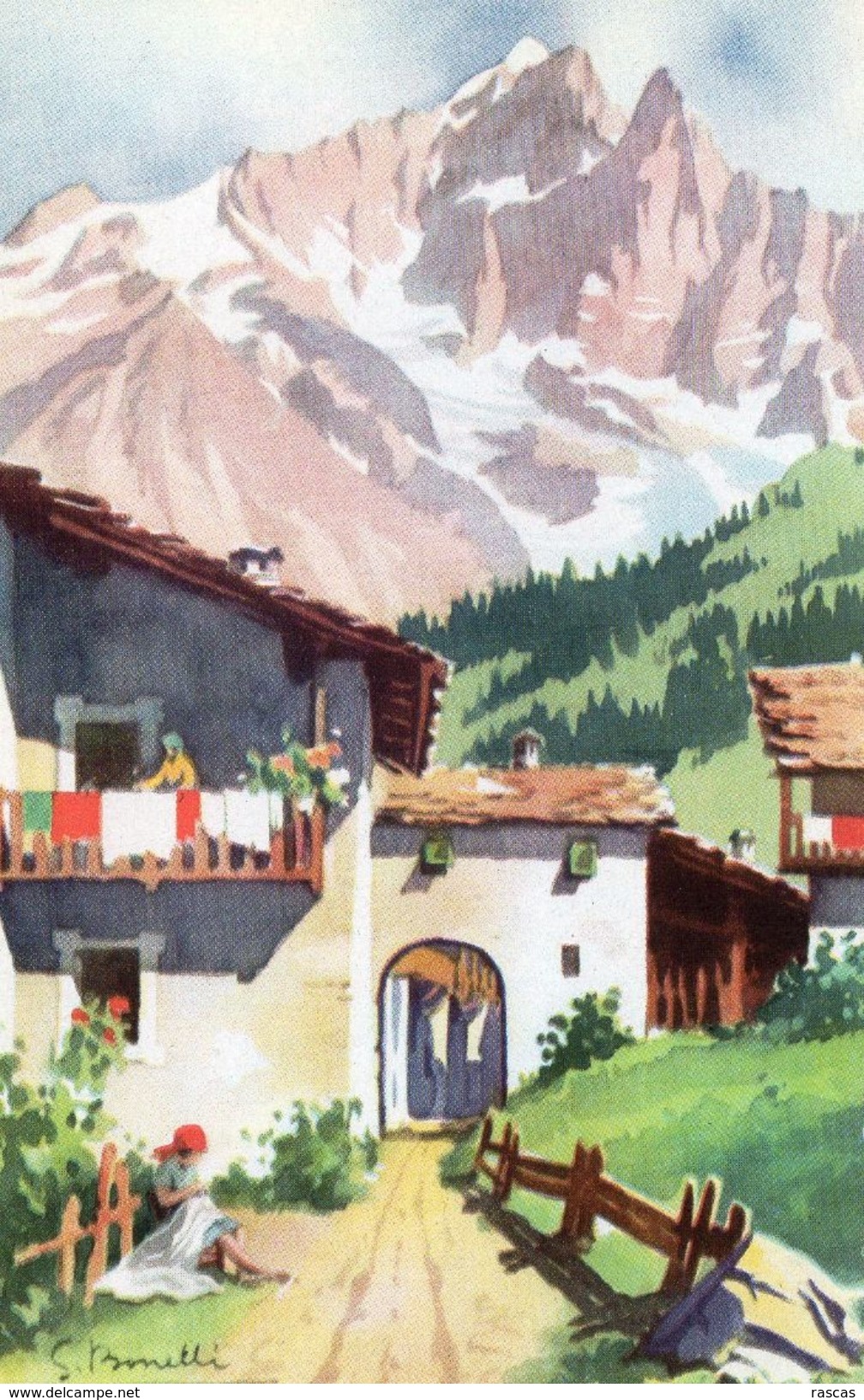 CPM - L - ILLUSTRATEUR S. BONELLI - VILLAGE DE MONTAGNE - Autres & Non Classés