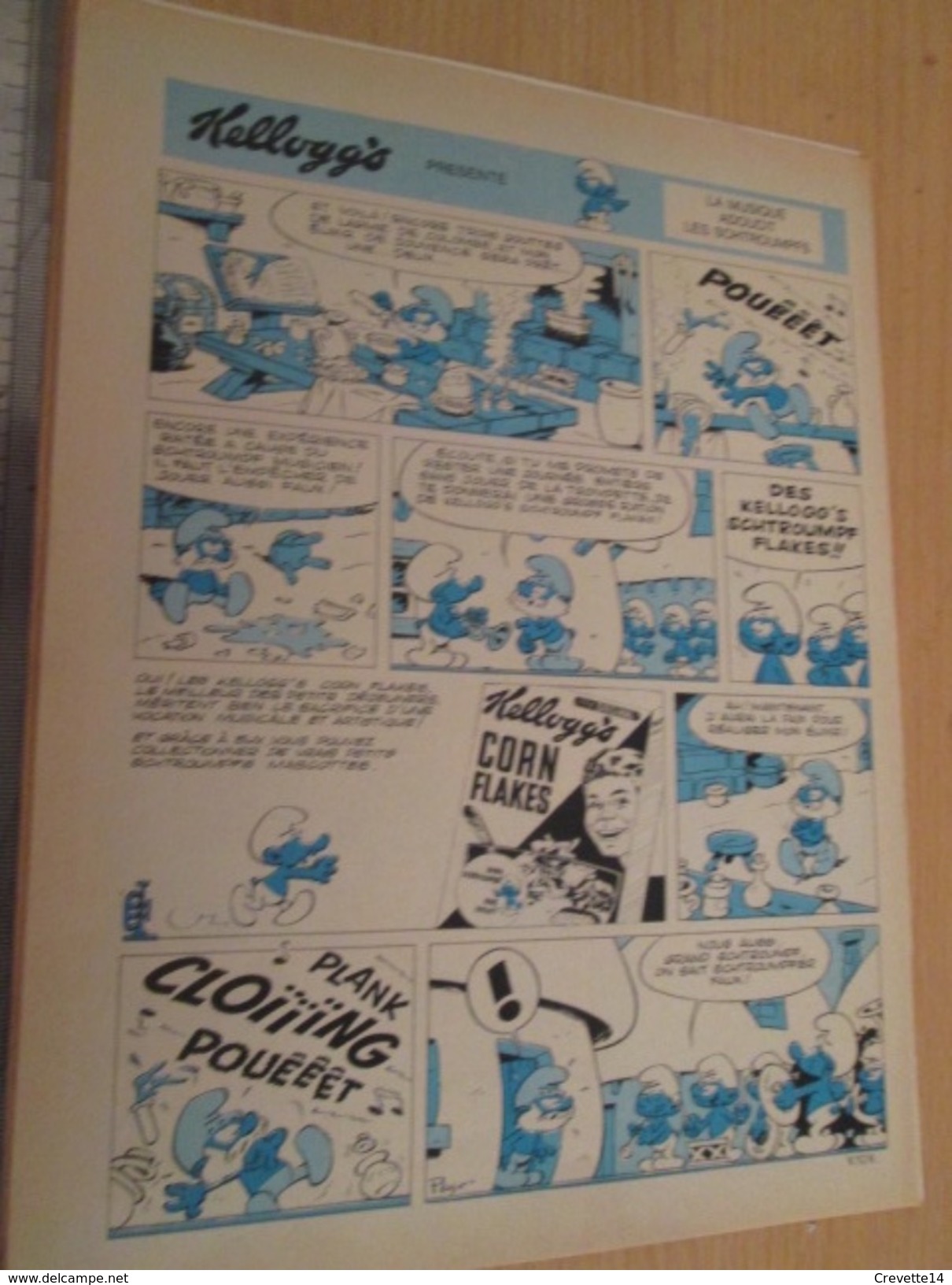 Page De Revue Des Années 60/70 : PUBLICITE LES SCHTROUMPFS POUR KELLOGG'S  , Dimension Page  A4 - Schtroumpfs, Les - Los Pitufos