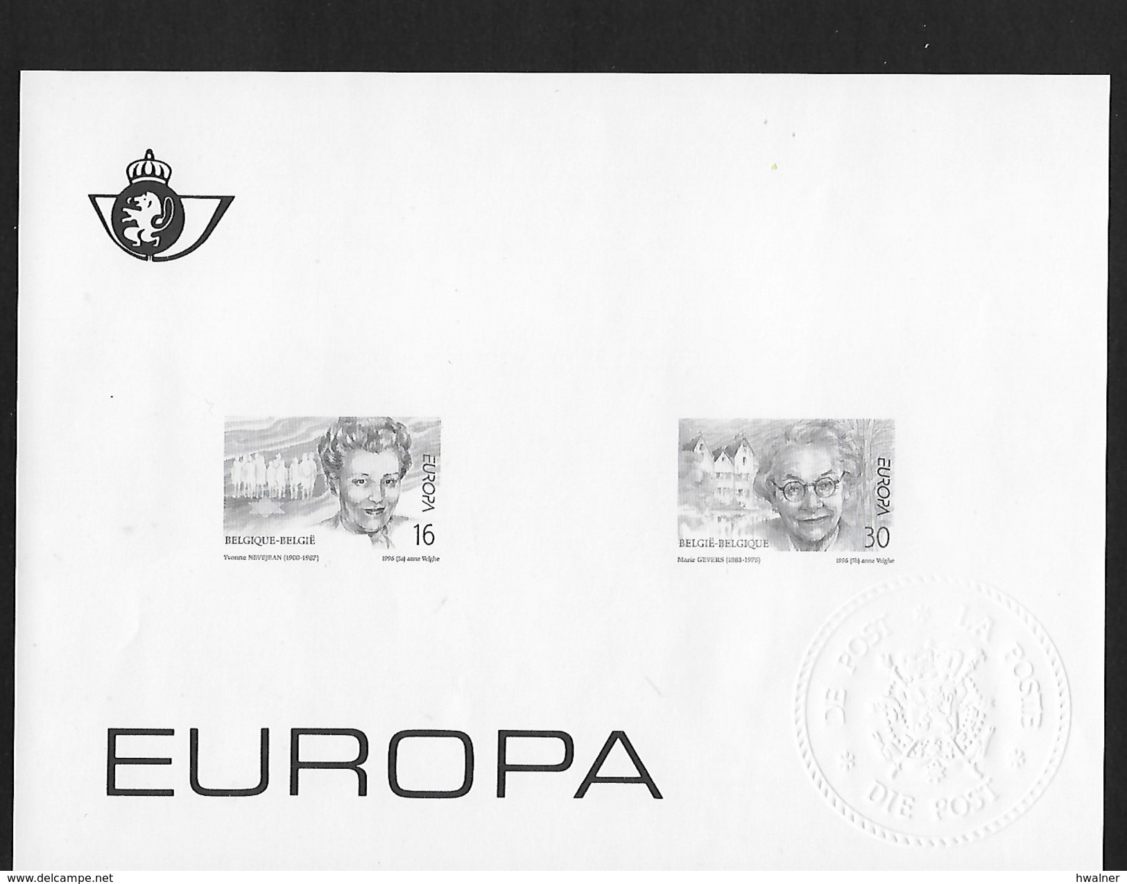 Europa  Feuillet - B&W Sheetlets, Courtesu Of The Post  [ZN & GC]