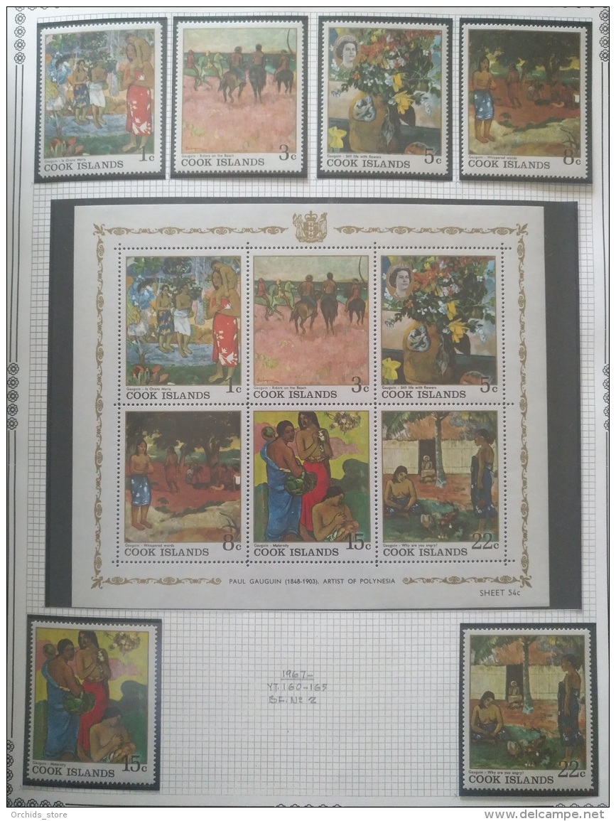P7 Paintings - Cook Islands 1967 Yv. 160-165+BF2 Cplete Set 6v. + Minisheet MNH - Gauguin's Polynesian Paintings - Cook Islands