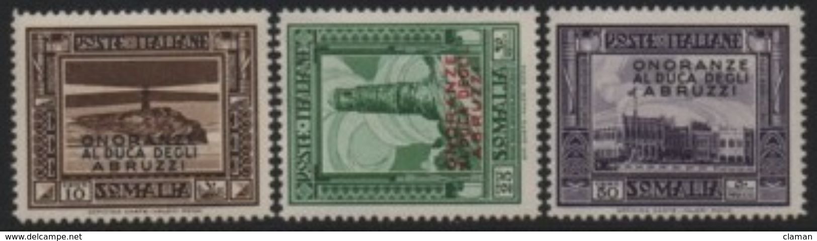 Somalia (Italian-Italienne) 1934 Italian Stamps/Timbres Italie Overprinted/Surchargé ONORANZA AL DUCA DEGLI ABRUZZI * - Somalia