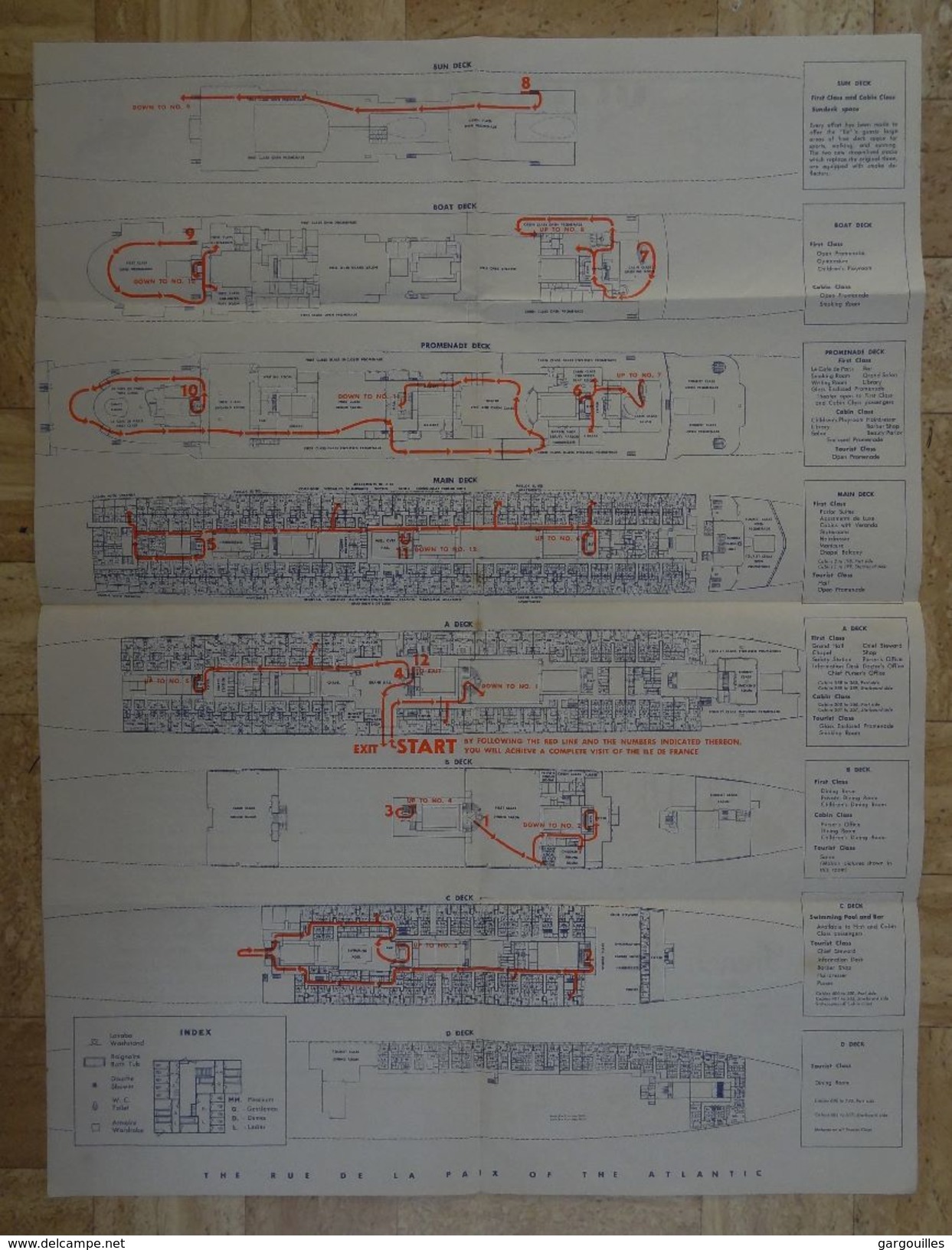 Paquebôt " ile-de-France " _ Visitors' Guide_ Ecorché _ Plan _ Compagnie Générale Transatlantique _ French Line