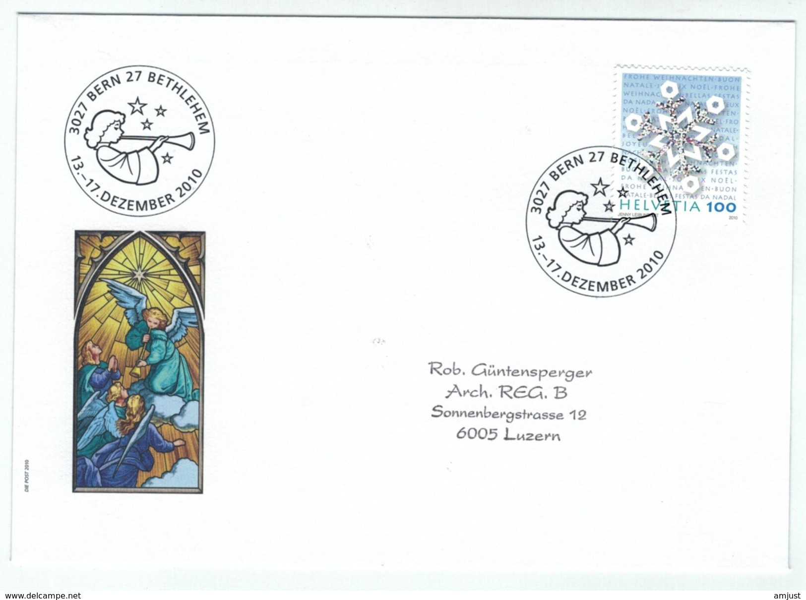 Suisse /Schweiz/Svizzera/Switzerland // Marcophilie  // Lettre Bethlehem 13 Au 17.12.2011 - Poststempel