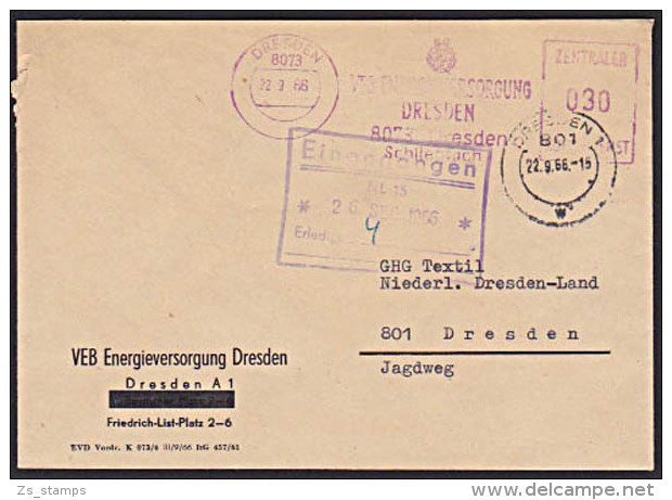 Germany East DDR ZKD Brief AFS =030= Dresden VEB Energieversorgung - Andere & Zonder Classificatie