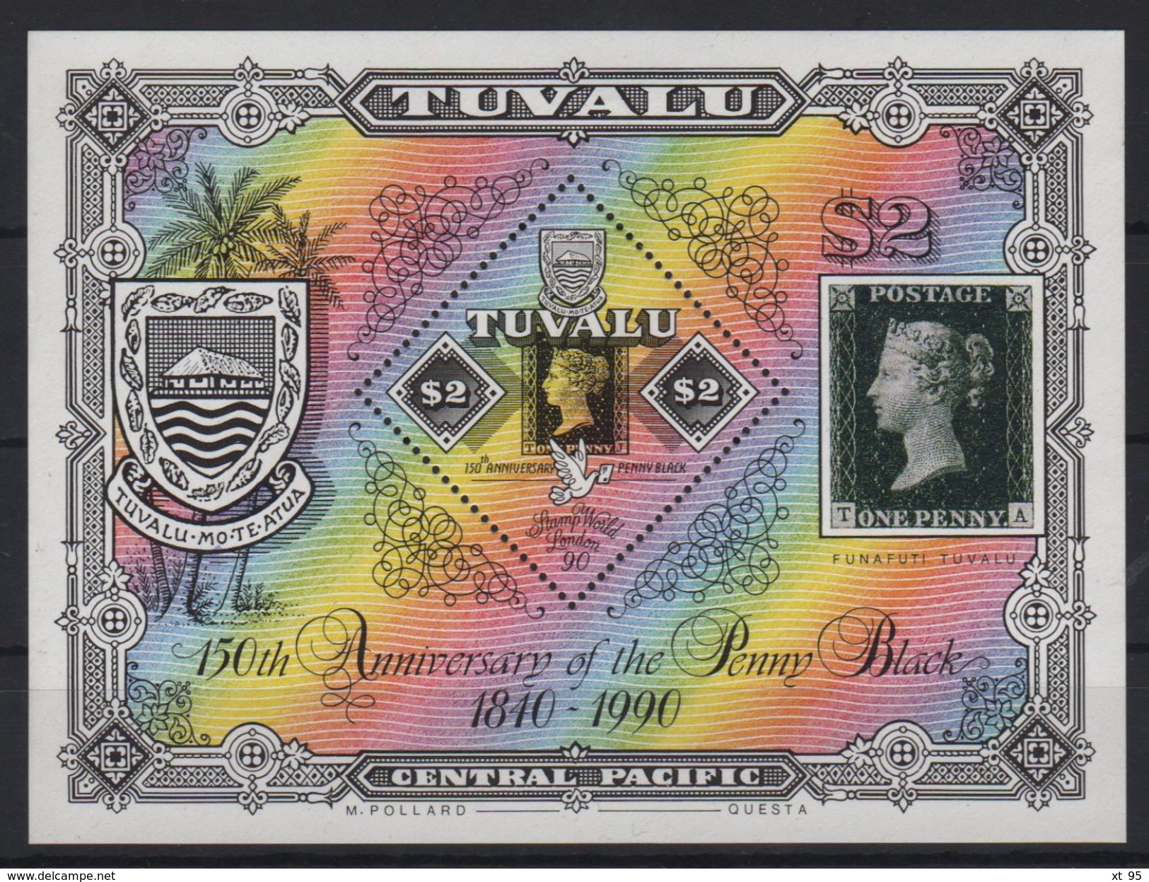 Tuvalu - Bloc N°40 - 150e Anniversaire Ud Timbre Poste  - Cote 10€ - Tuvalu (fr. Elliceinseln)