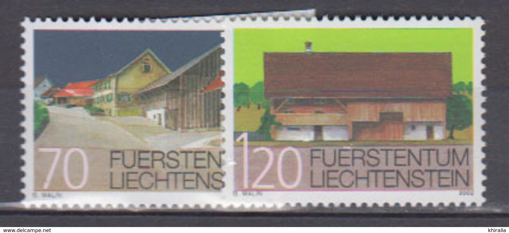 LIECHTENSTEIN           2002          N .   1234 / 1235        COTE   4 . 50  Euros - Unused Stamps
