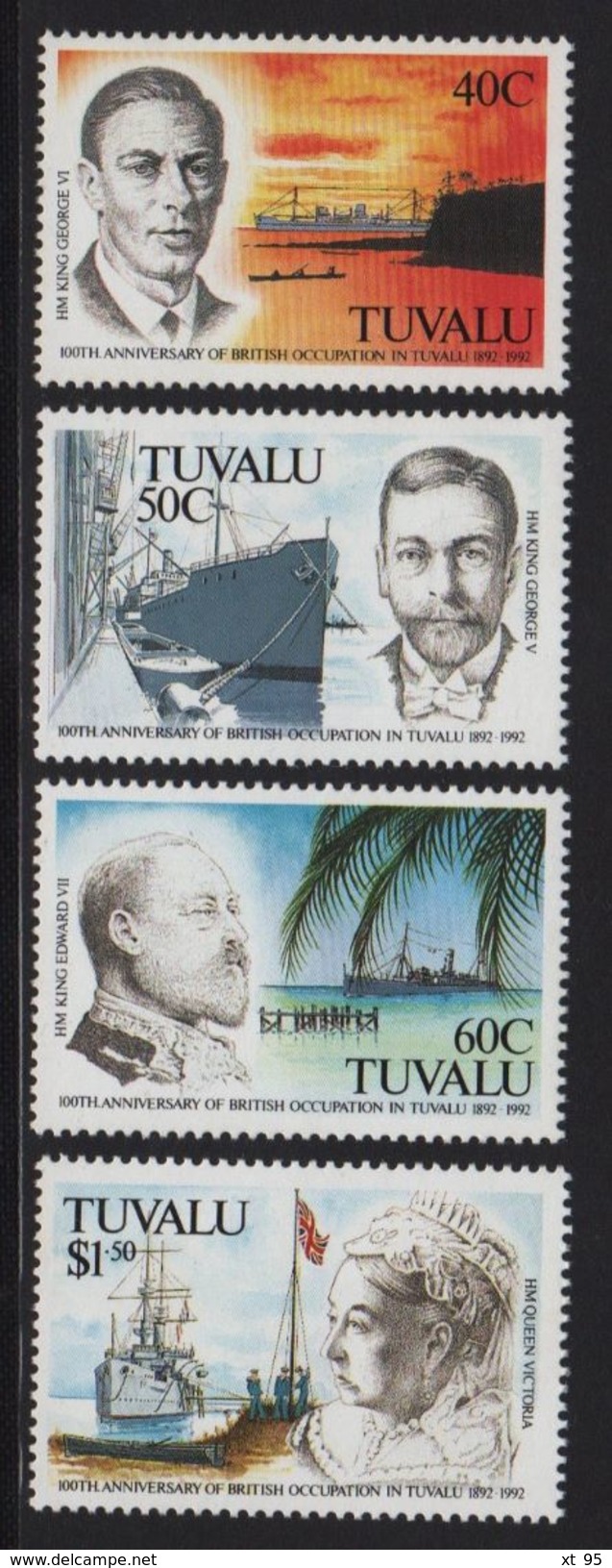 Tuvalu - N°583 à 586 - Souverains Britnniques - Cote 12€ - Tuvalu