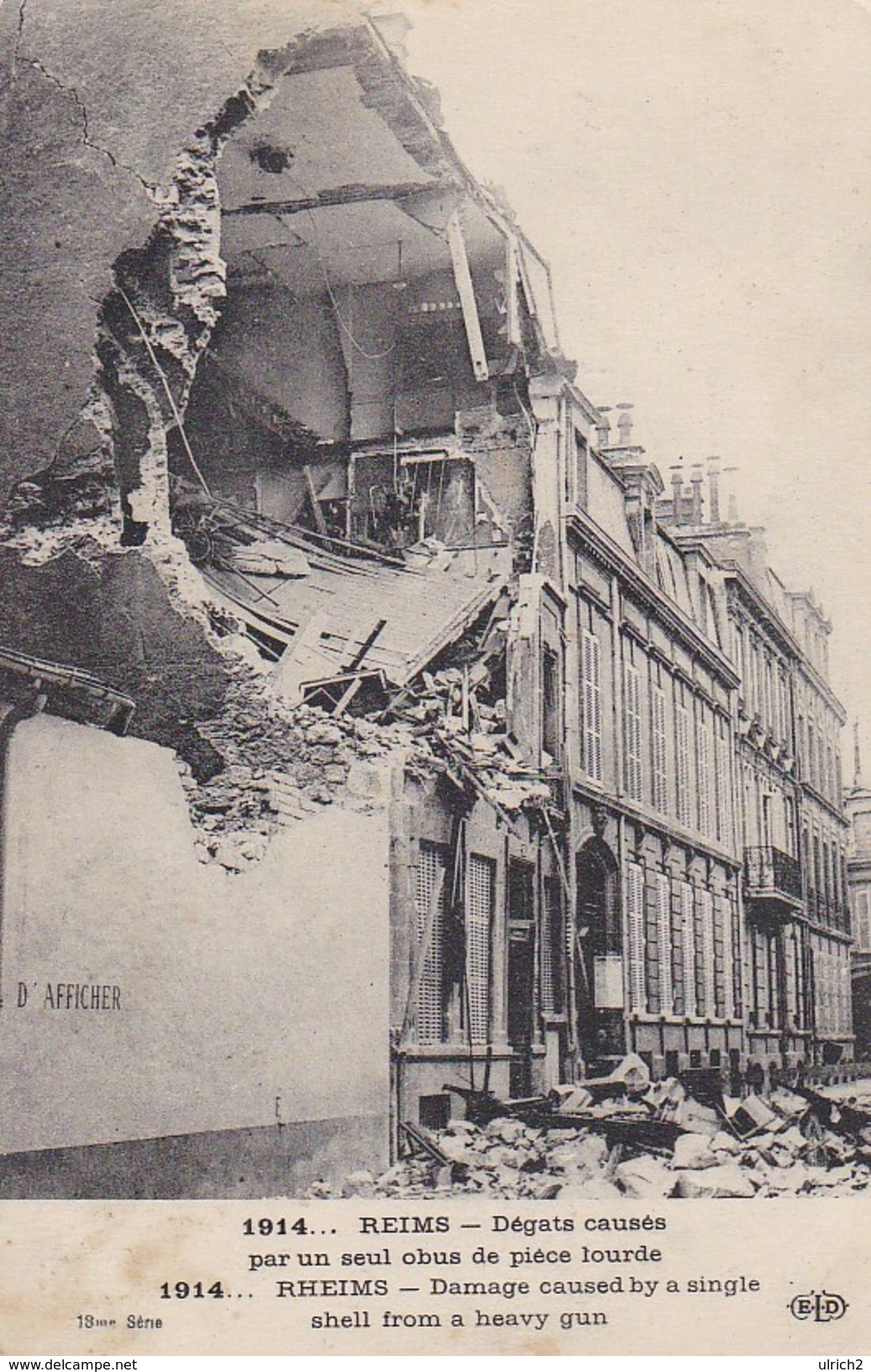 CPA Reims - Dégats Causés Par Un Seul Obus De Piès Lourde - 1914  (32111) - Reims