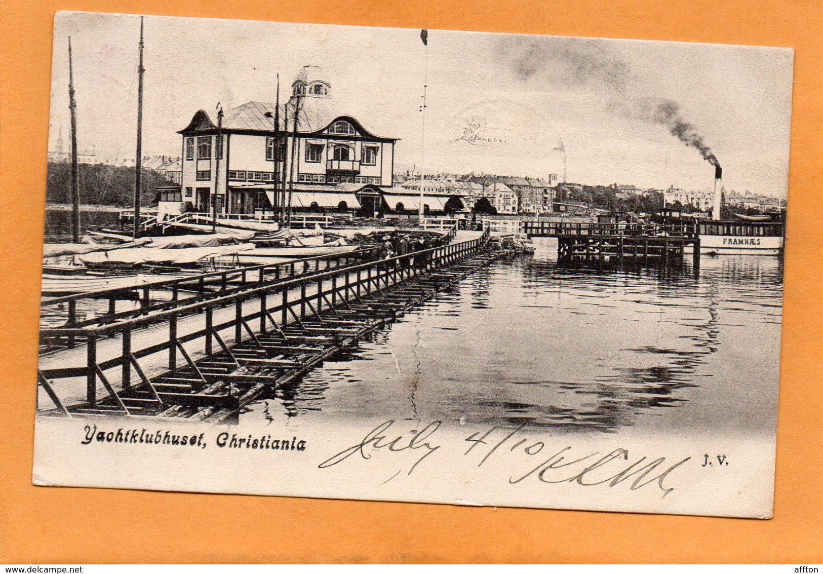 Christiania Yachtklubhuset Norway 1910 Postcard - Norway