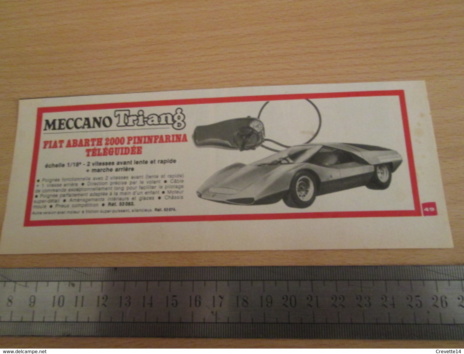 Page De Revue Des Années 60/70 : PUBLICITE MECCANO VOITURE TELEGUIDEE  Format : Voir Règle Sur La,photo - Meccano