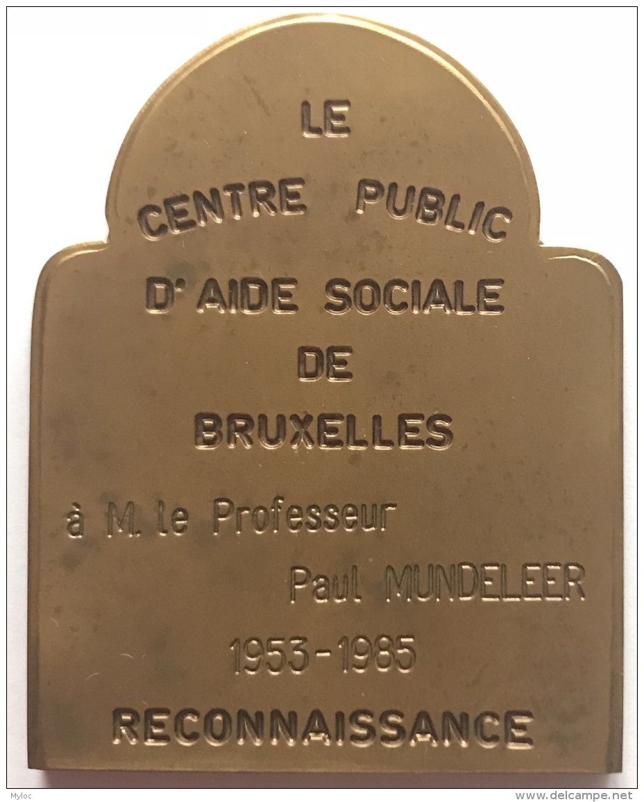 Médaille. Ville De Bruxelles. Le Centre Public D'Aide Sociale De Bruxelles. Reconnaissance 1953-1985 - Unternehmen