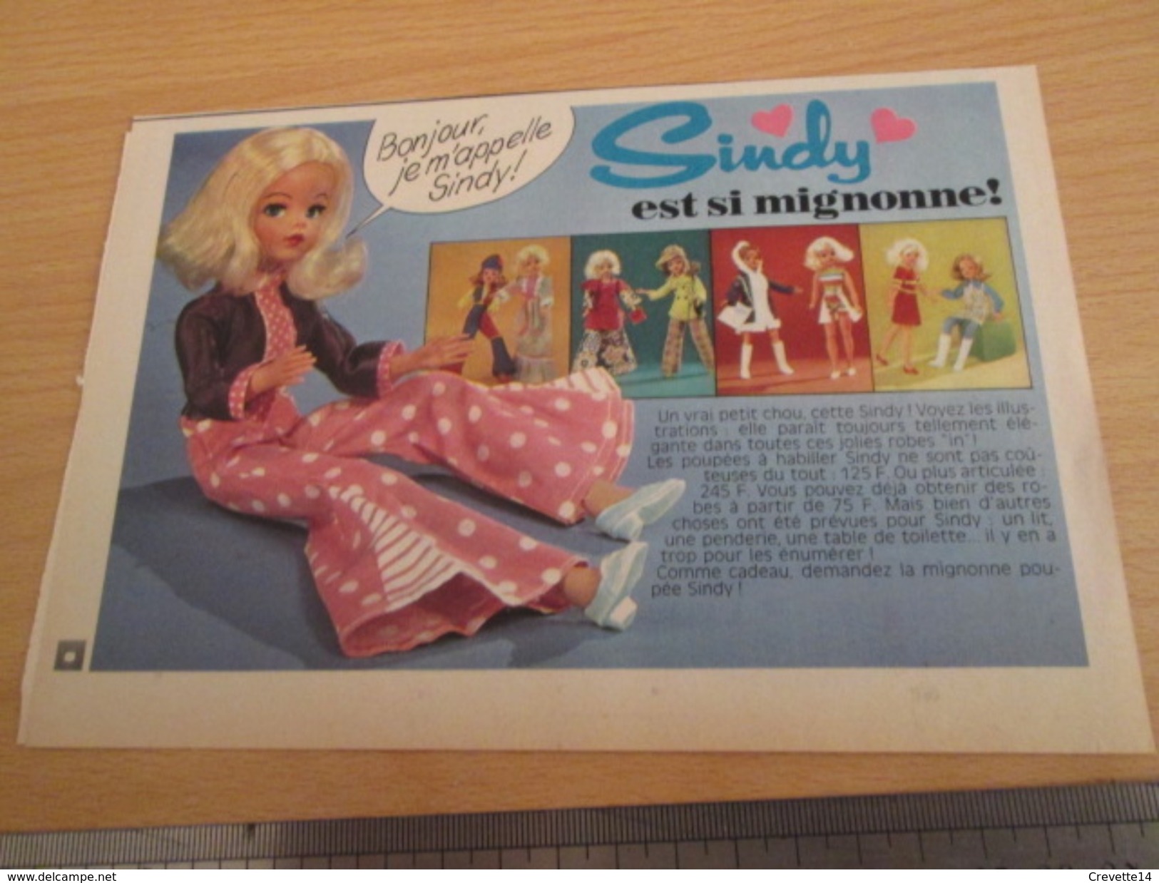 Page De Revue Des Années 60/70 : POUPEE SINDY , FORMAT 1/2 PAGE A4 - Autres & Non Classés