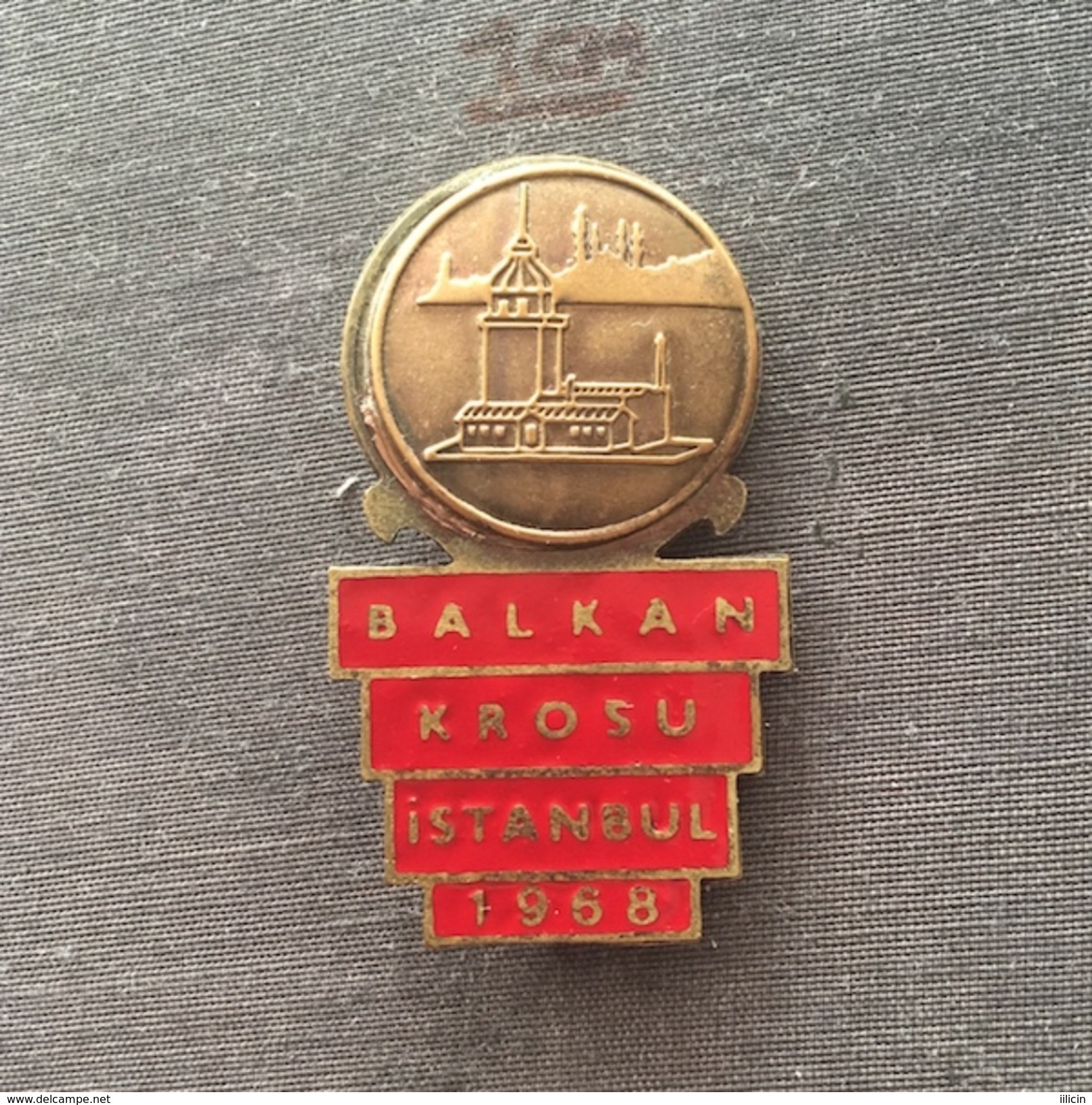 Badge (Pin) ZN006133 - Athletics Cross Balkan Championships Istanbul Turkey 1968 - Athletics