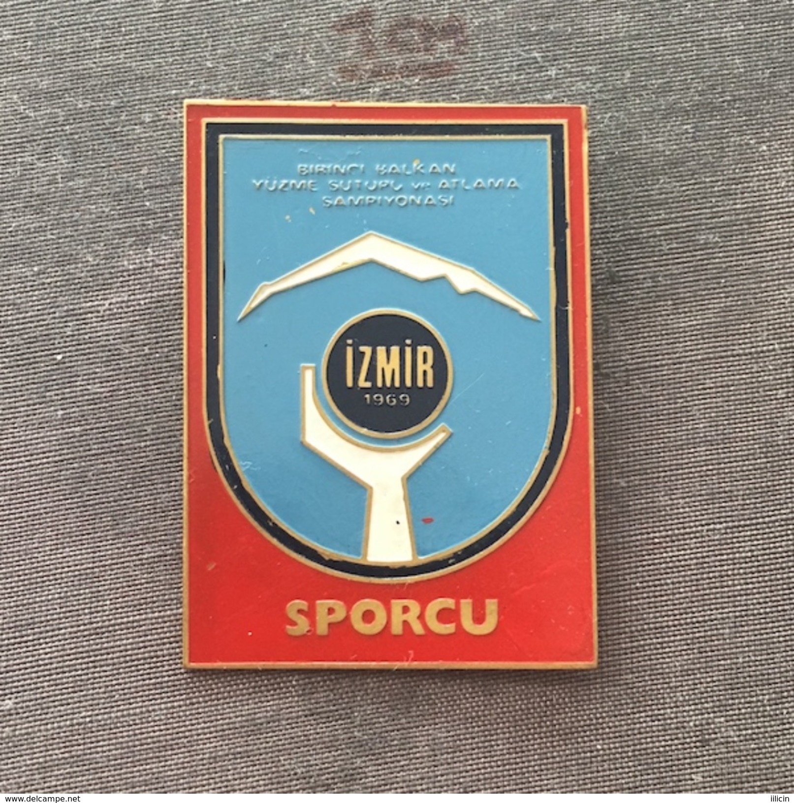 Badge (Pin) ZN006140 - Diving (Wasserspringen) Swimming Balkan Championships Turkey Izmir 1969 SPORCU - Duiken