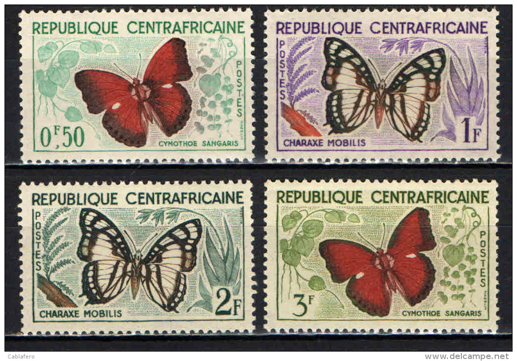 REPUBBLICA CENTROAFRICANA - 1960 - FARFALLE - BUTTERFLIES - NUOVI MNH - Zentralafrik. Republik