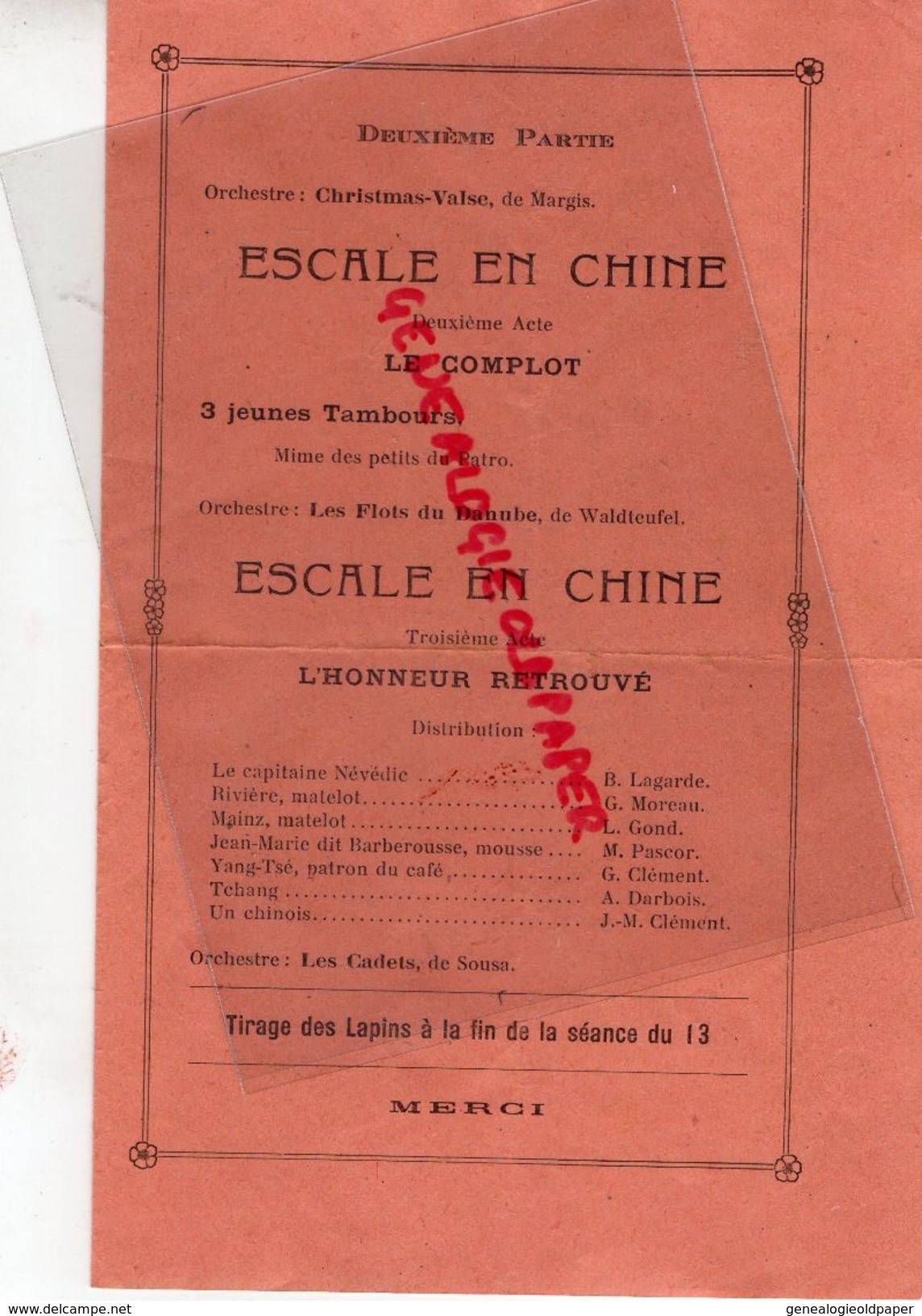 45- LA FERTE SAINT AUBIN- PROGRAMME CADETS DE SOLOGNE-12-12-1945-VARIETES CINEMA-ESCALE EN CHINE-IMPRIMERIE G. DUCREUX - Programma's