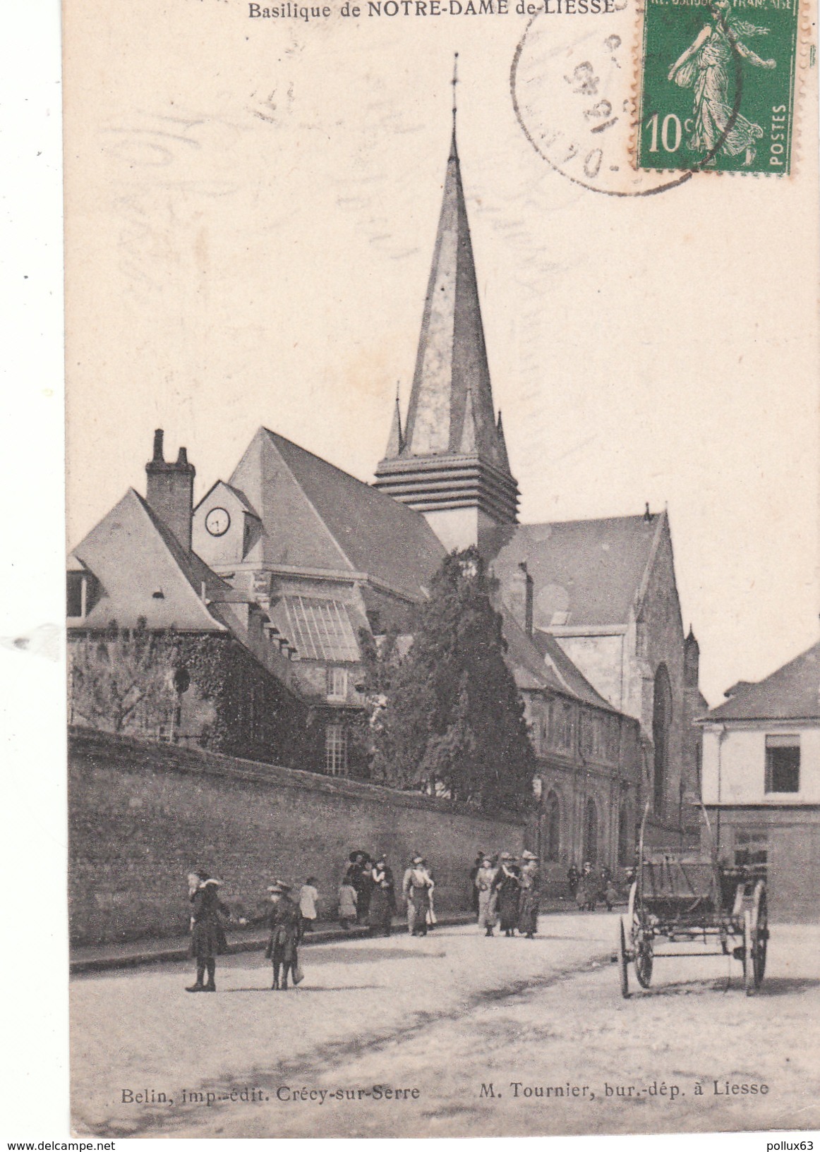 CPA NOTRE-DAME-DE-LIESSE (02) LA BASILIQUE - ANIMEE - Autres & Non Classés